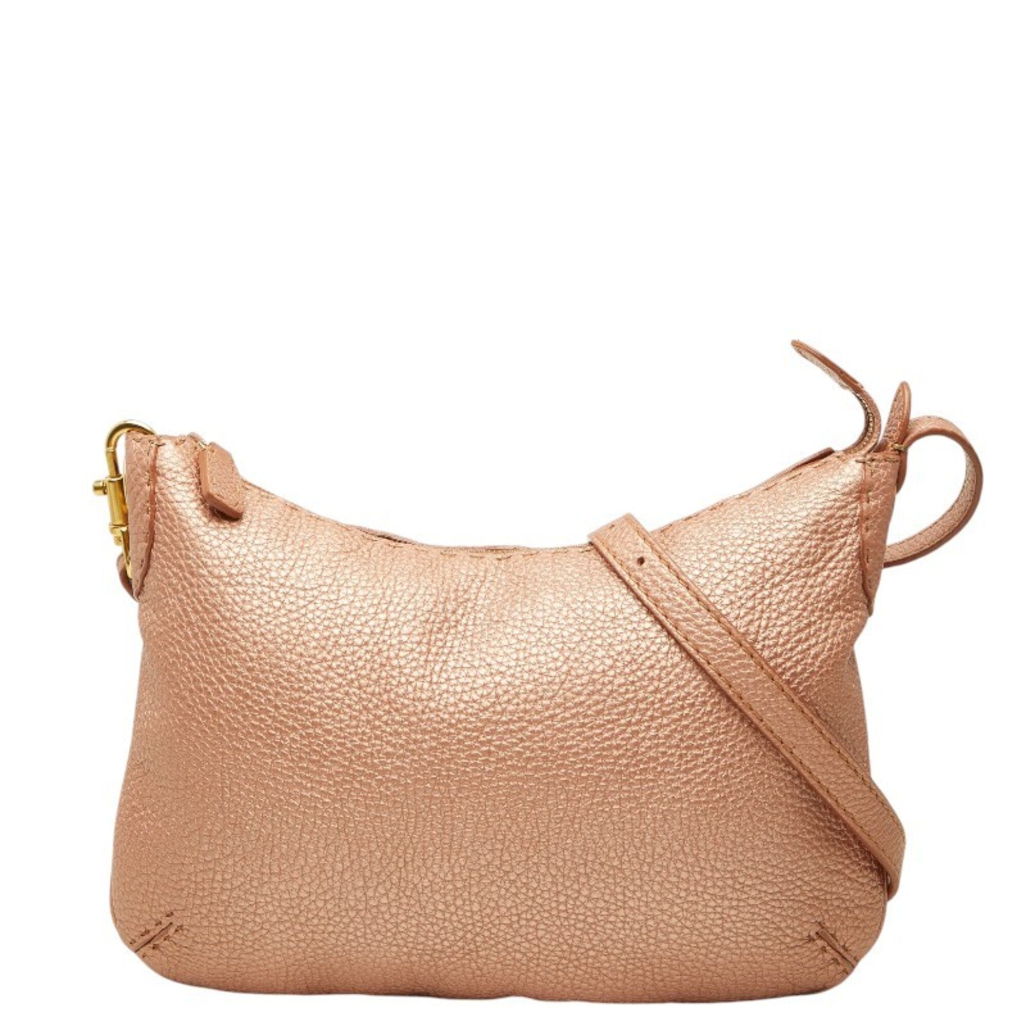 Fendi Pink Leather Shoulder Bag (Pre-Owned)