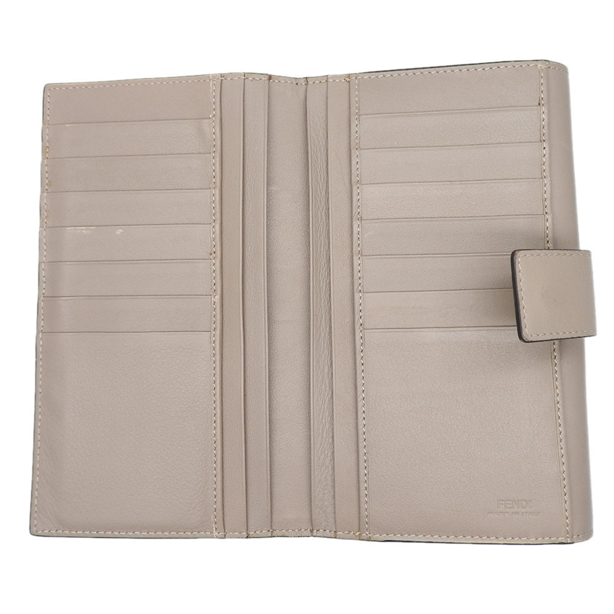 Fendi Beige Grayish Leather Wallet (Bi-Fold) (Pre-Owned)