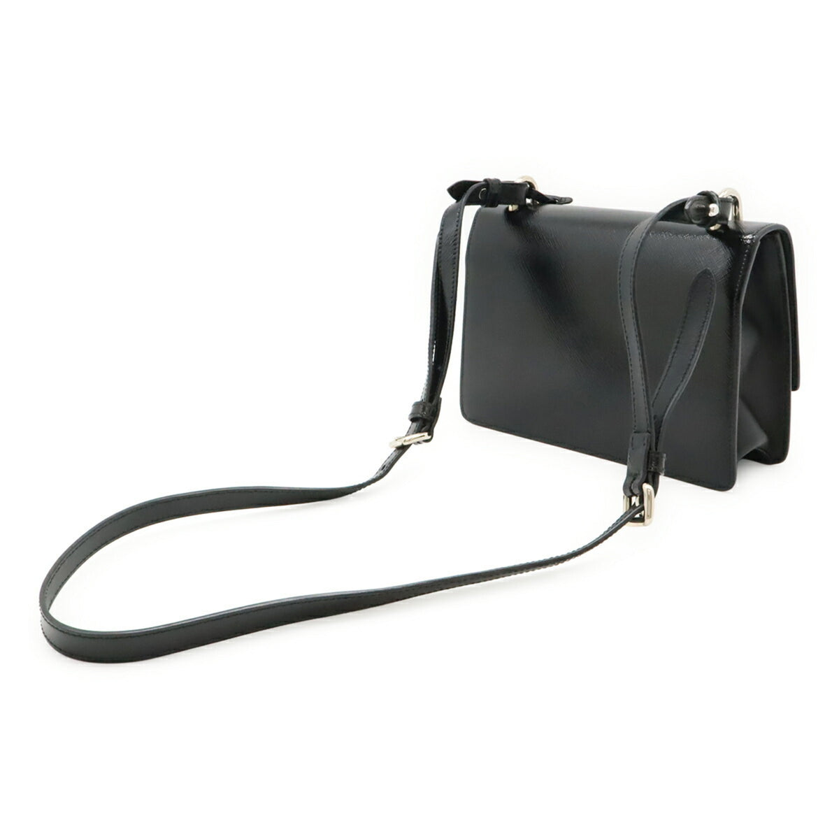 Prada Black Nero Leather Clutch Bag Shoulder Bag (Pre-Owned)