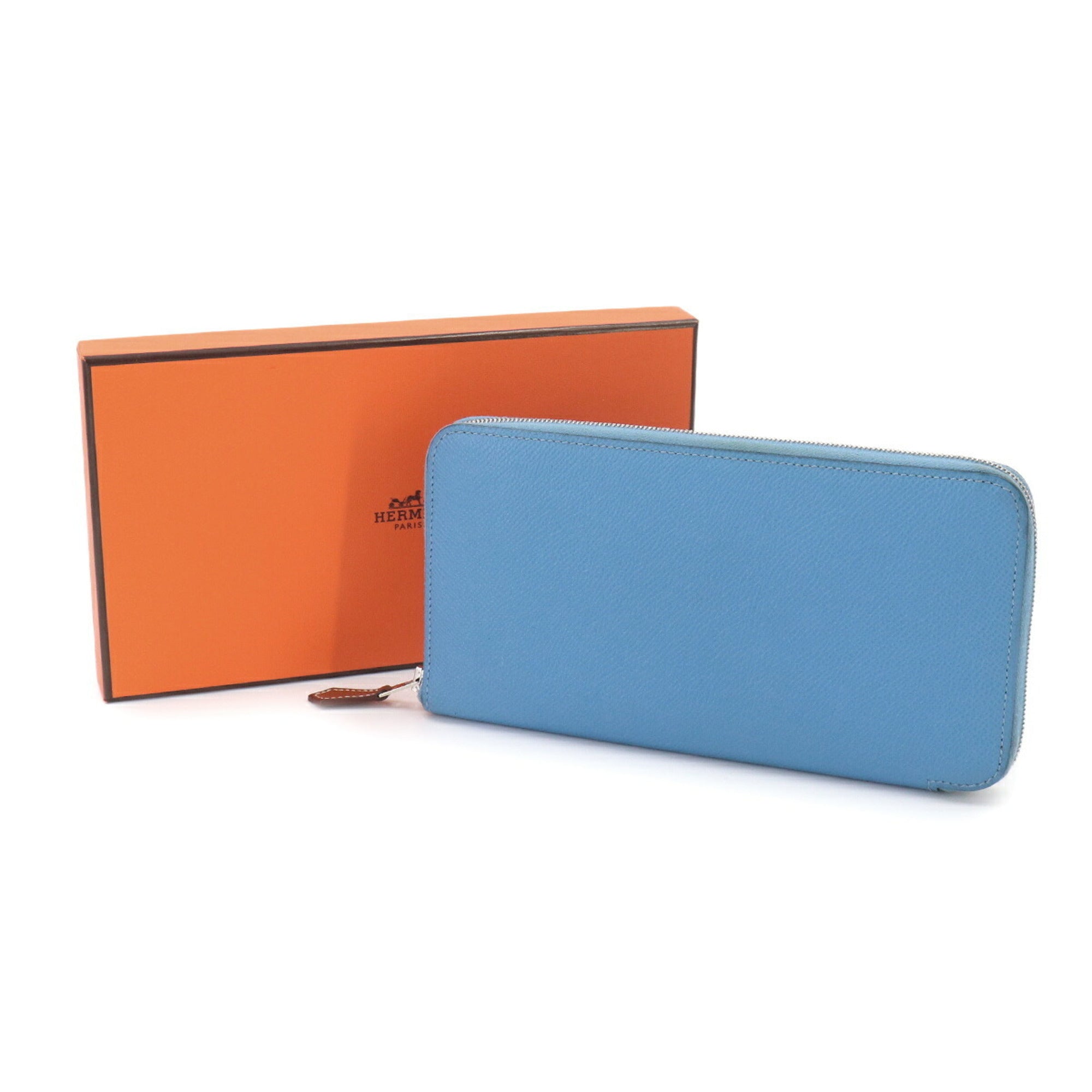 Hermes Blue Paradise Epsom Leather Long Wallet (Bi-Fold) (Pre-Owned)