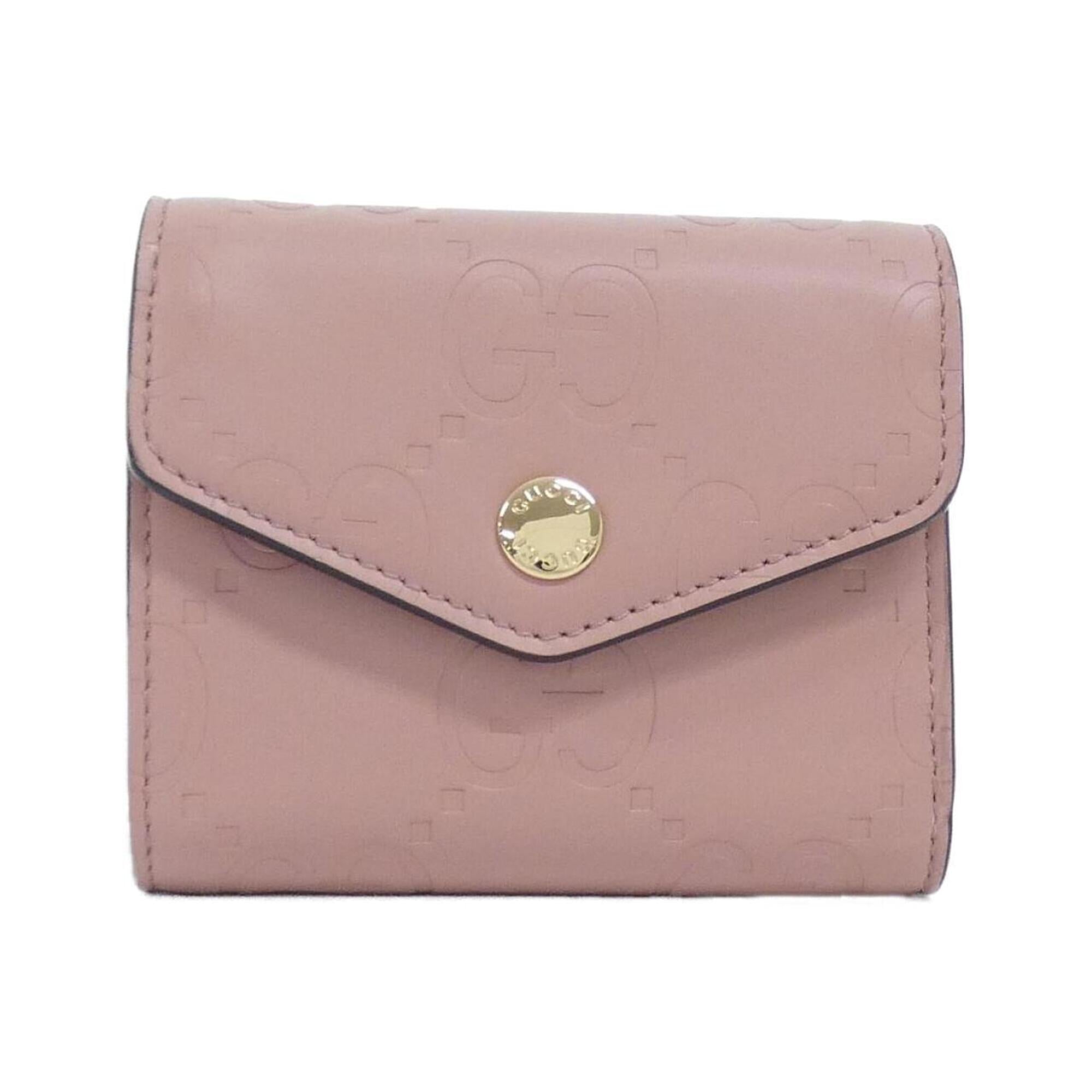 Gucci Rose Pink Gg Leather Wallet (Tri-Fold) (Pre-Owned)