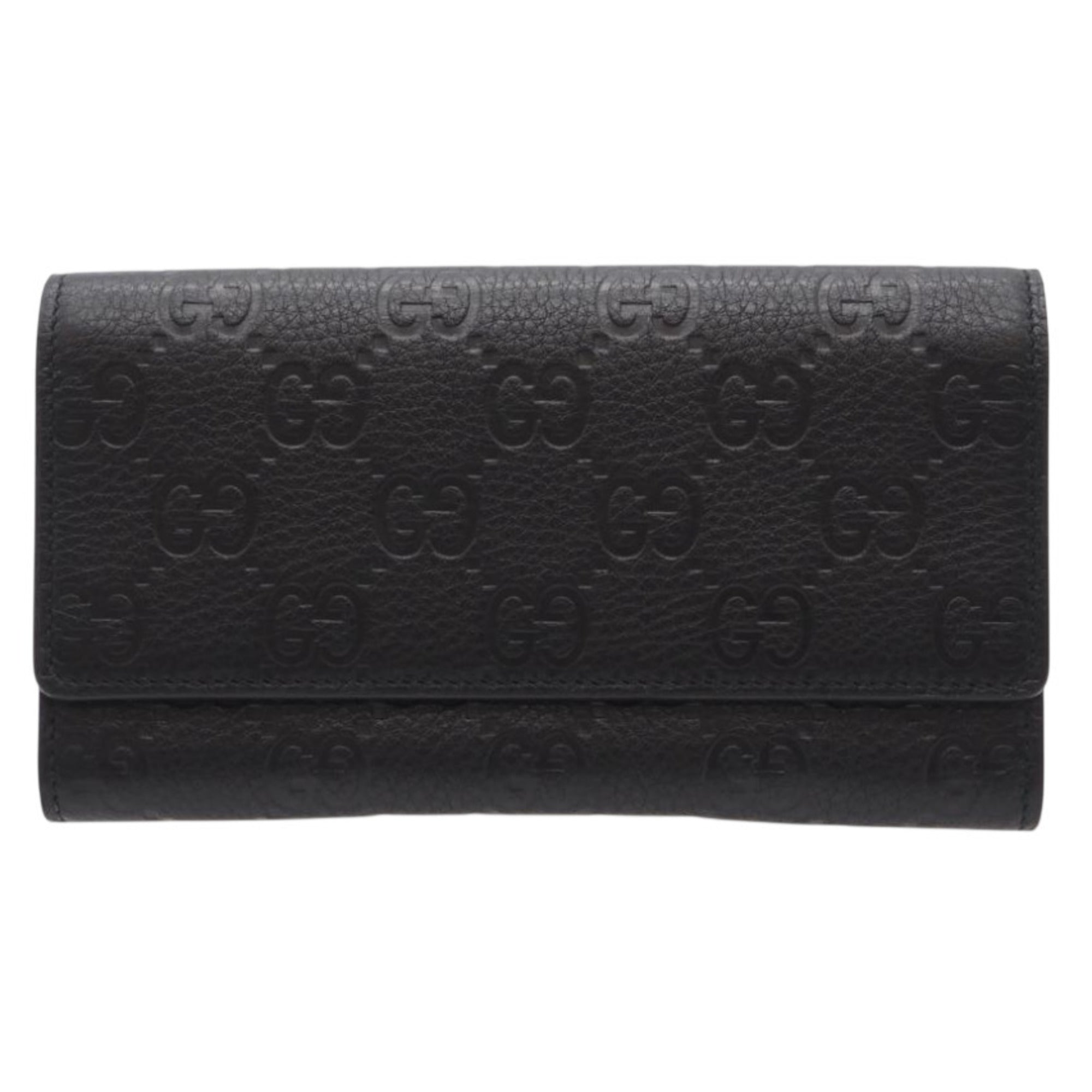 Gucci Black Leather Long Wallet (Bi-Fold) (Pre-Owned)