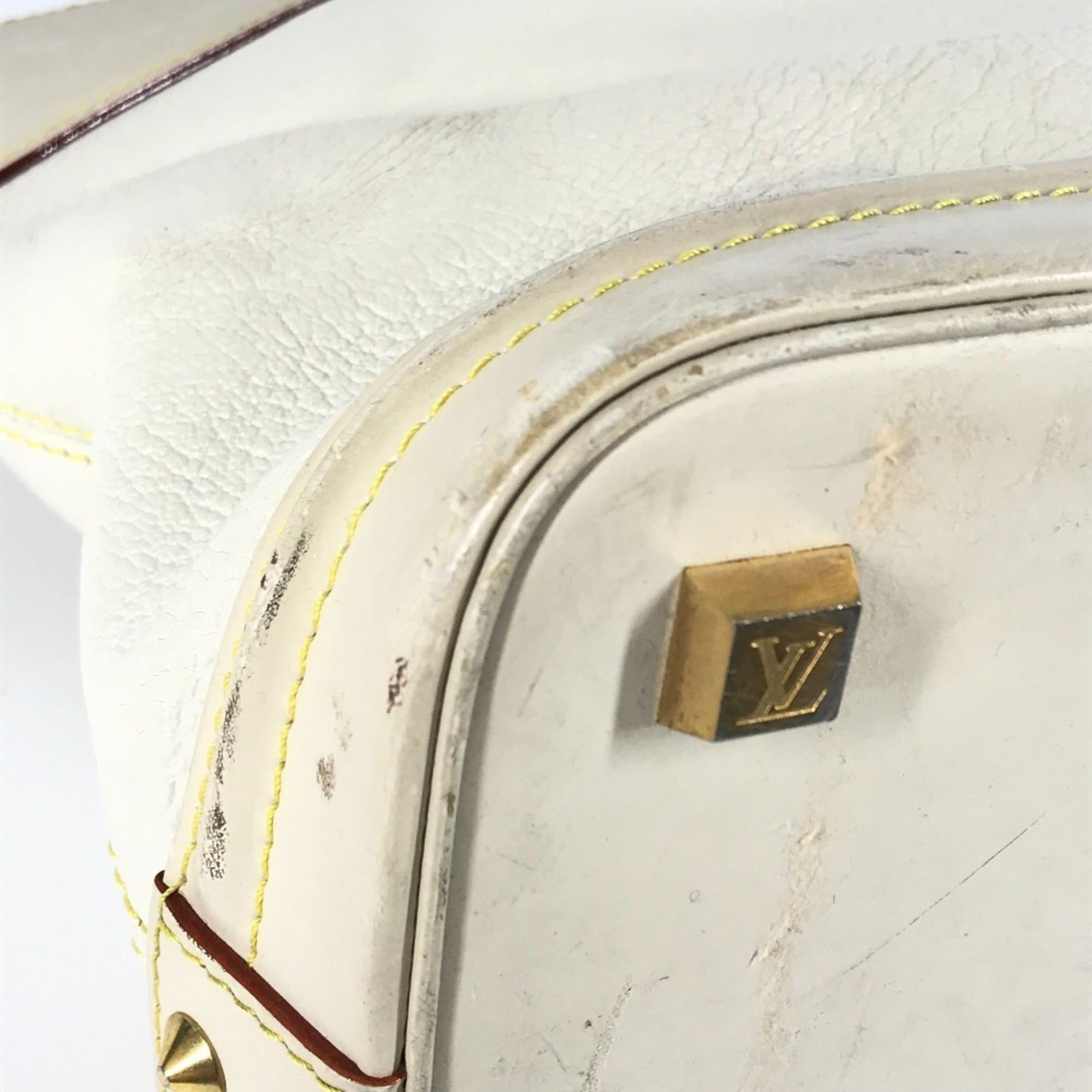 Louis Vuitton Blanc White Suhali Leather Handbag Shoulder Bag Tote Bag (Pre-Owned)