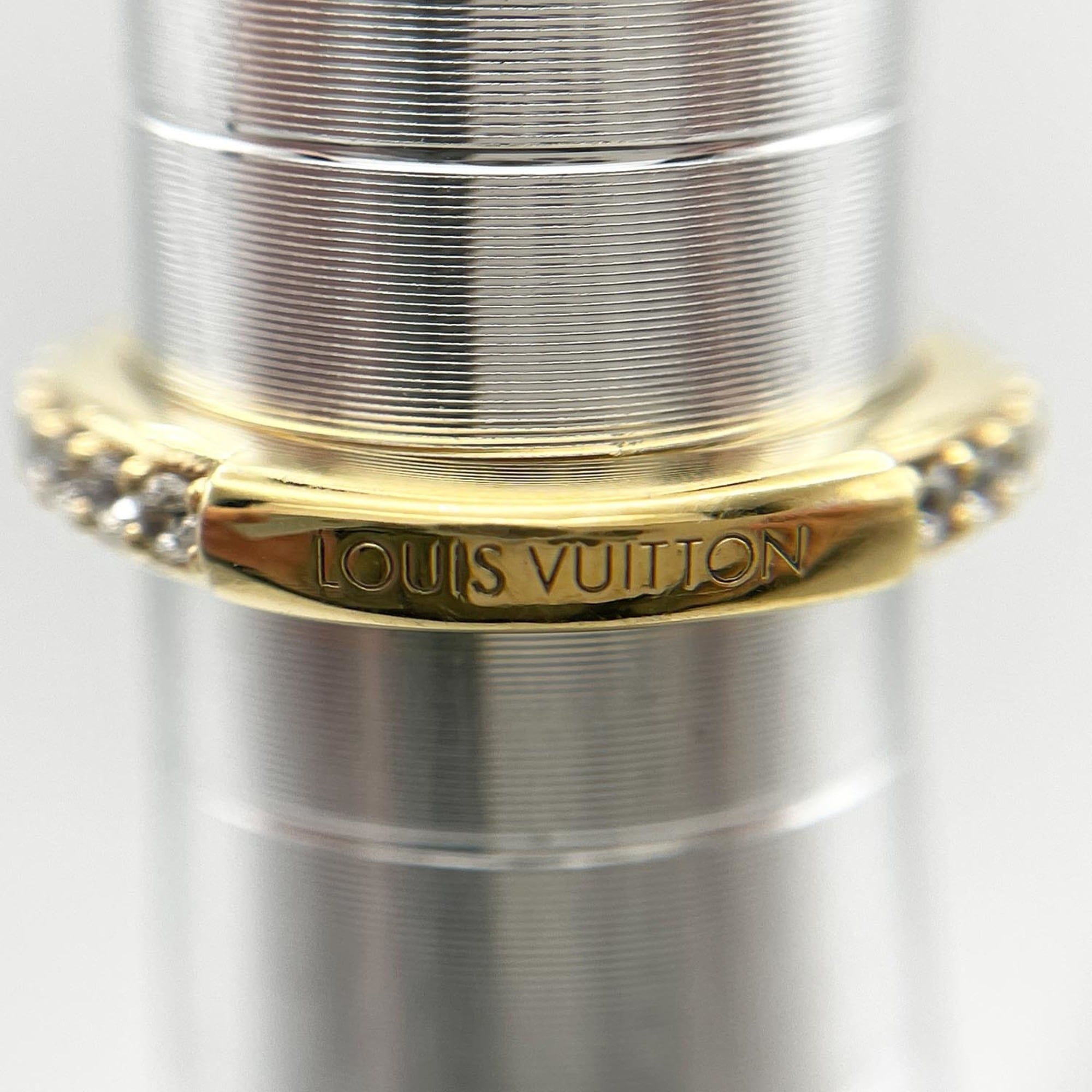 Louis Vuitton Metal Rhinestone Band Ring (Pre-Owned)