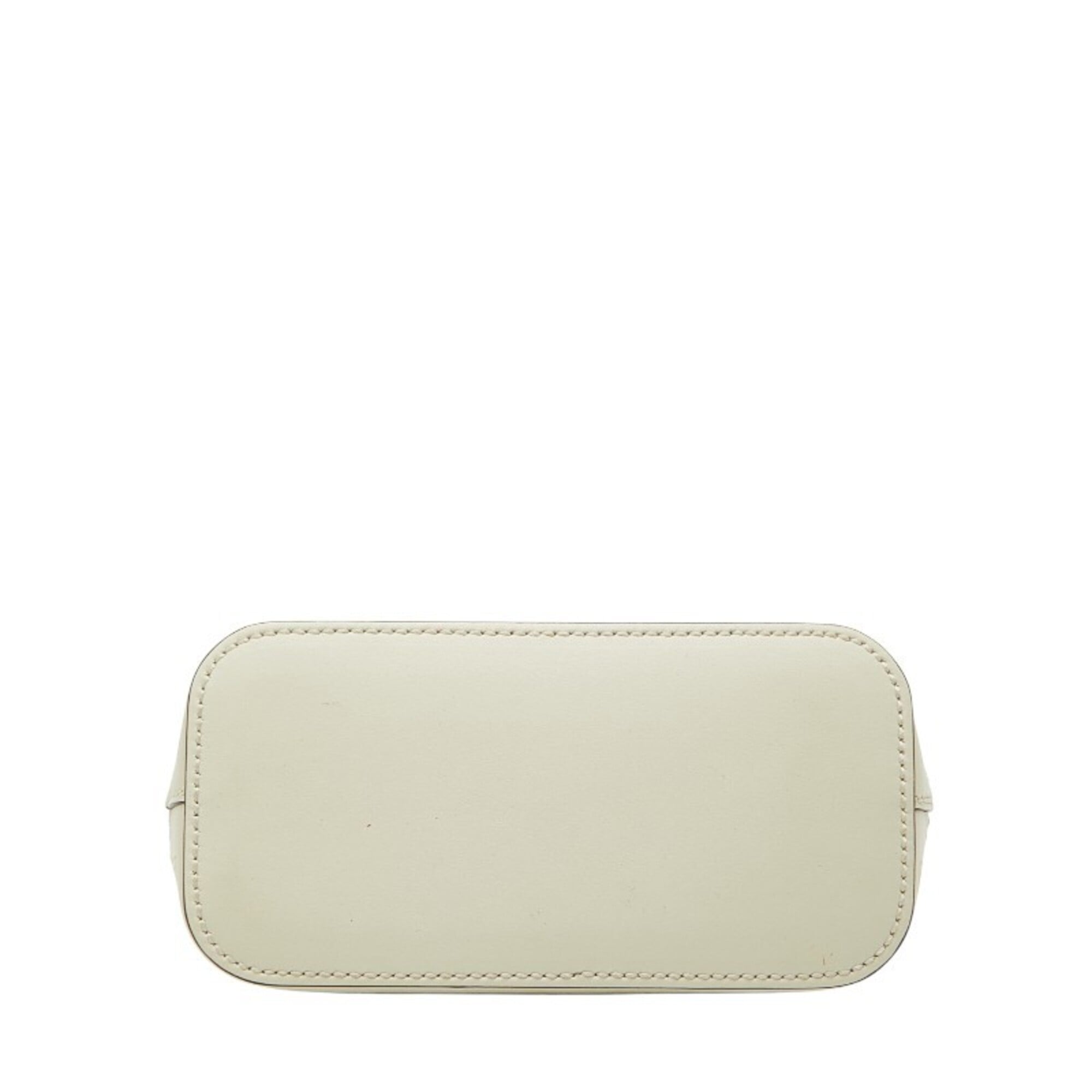 Gucci Gold Off-White Leather Shoulder Bag (Pre-Owned)