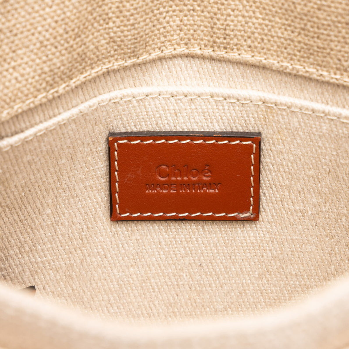 Chloé Beige Brown Canvas Leather Handbag Shoulder Bag (Pre-Owned)