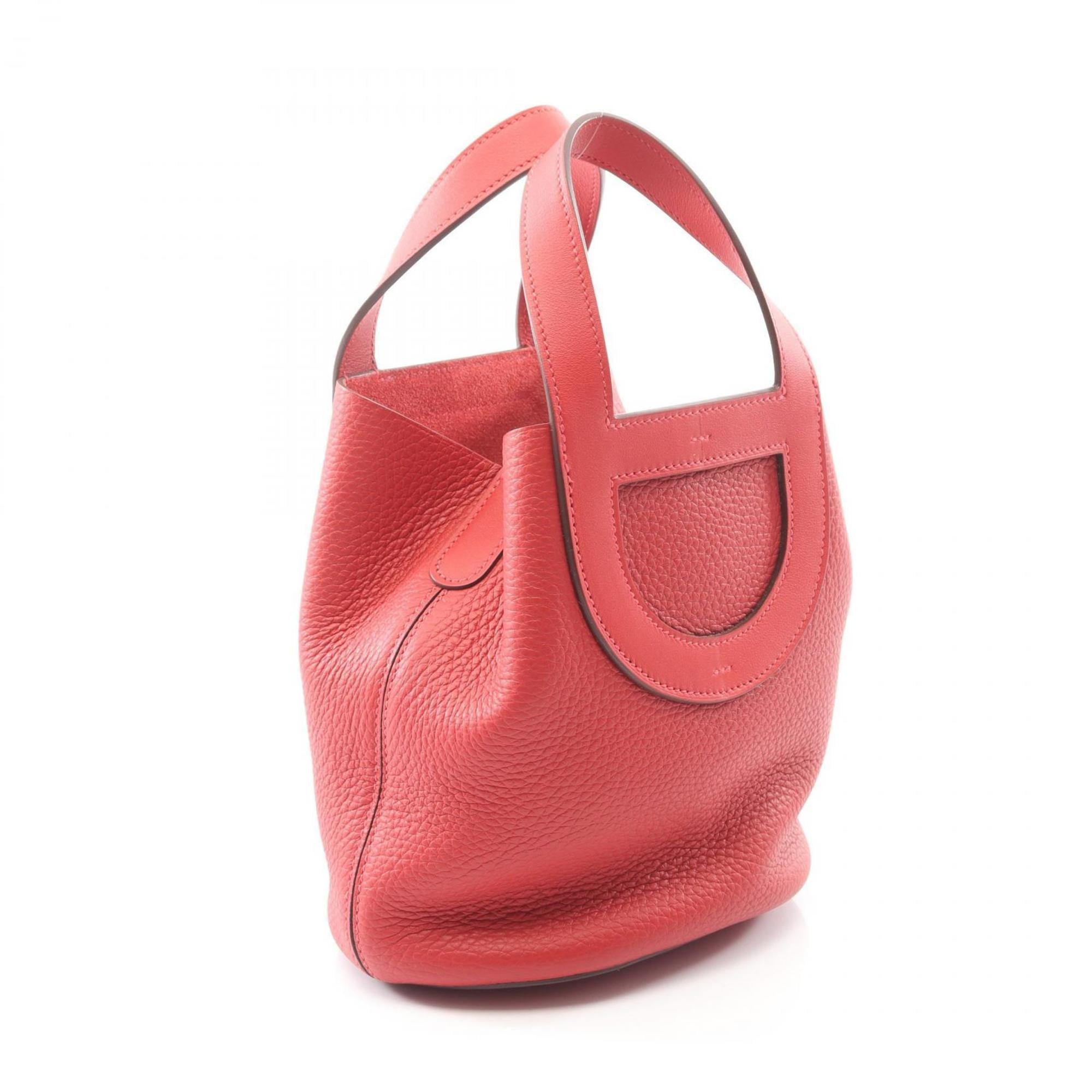 Hermes Red Color Rouge Casaque Taurillon Clemence Leather Leather Handbag (Pre-Owned)