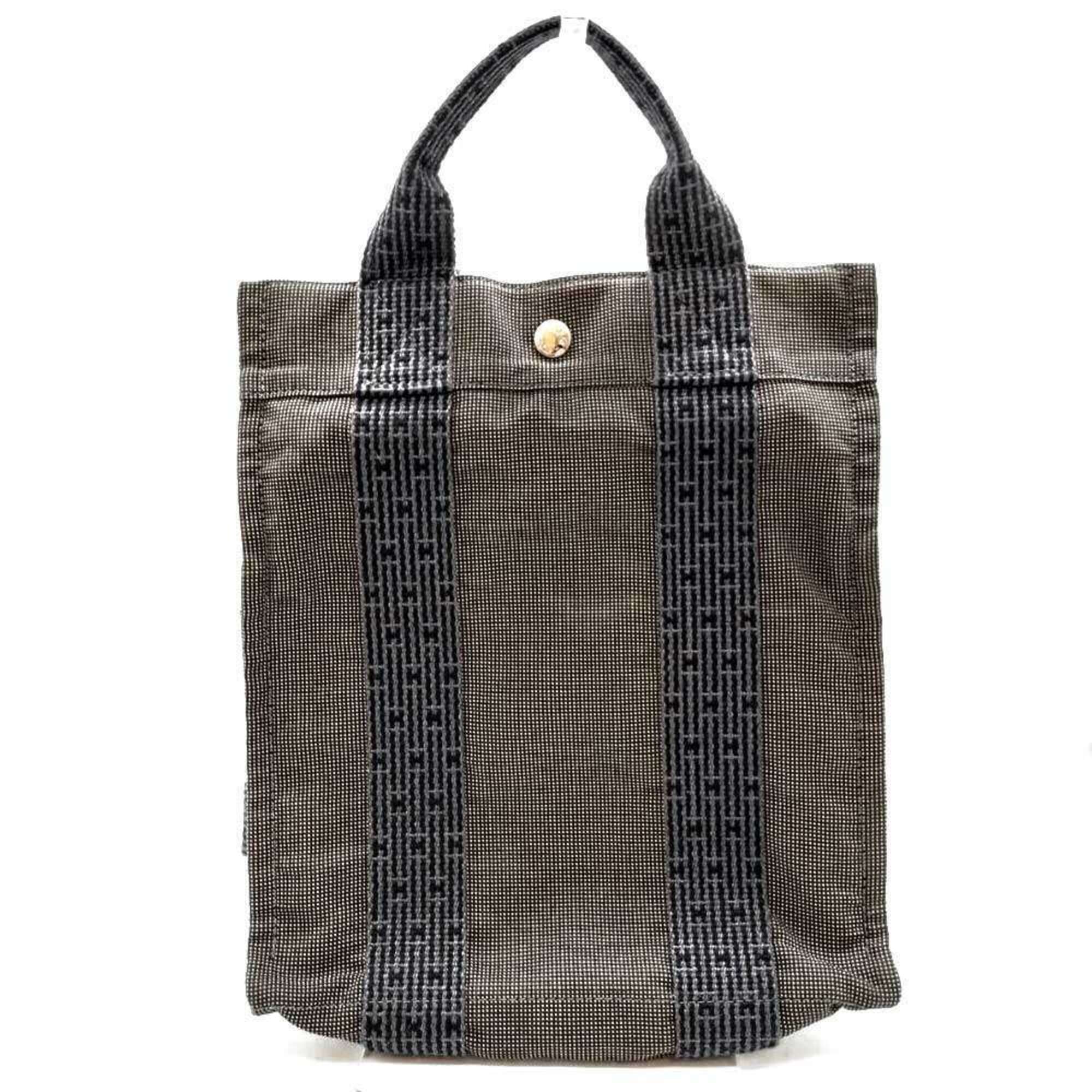 Hermes Her Line Gray Canvas Backpack (Pre-Owned)