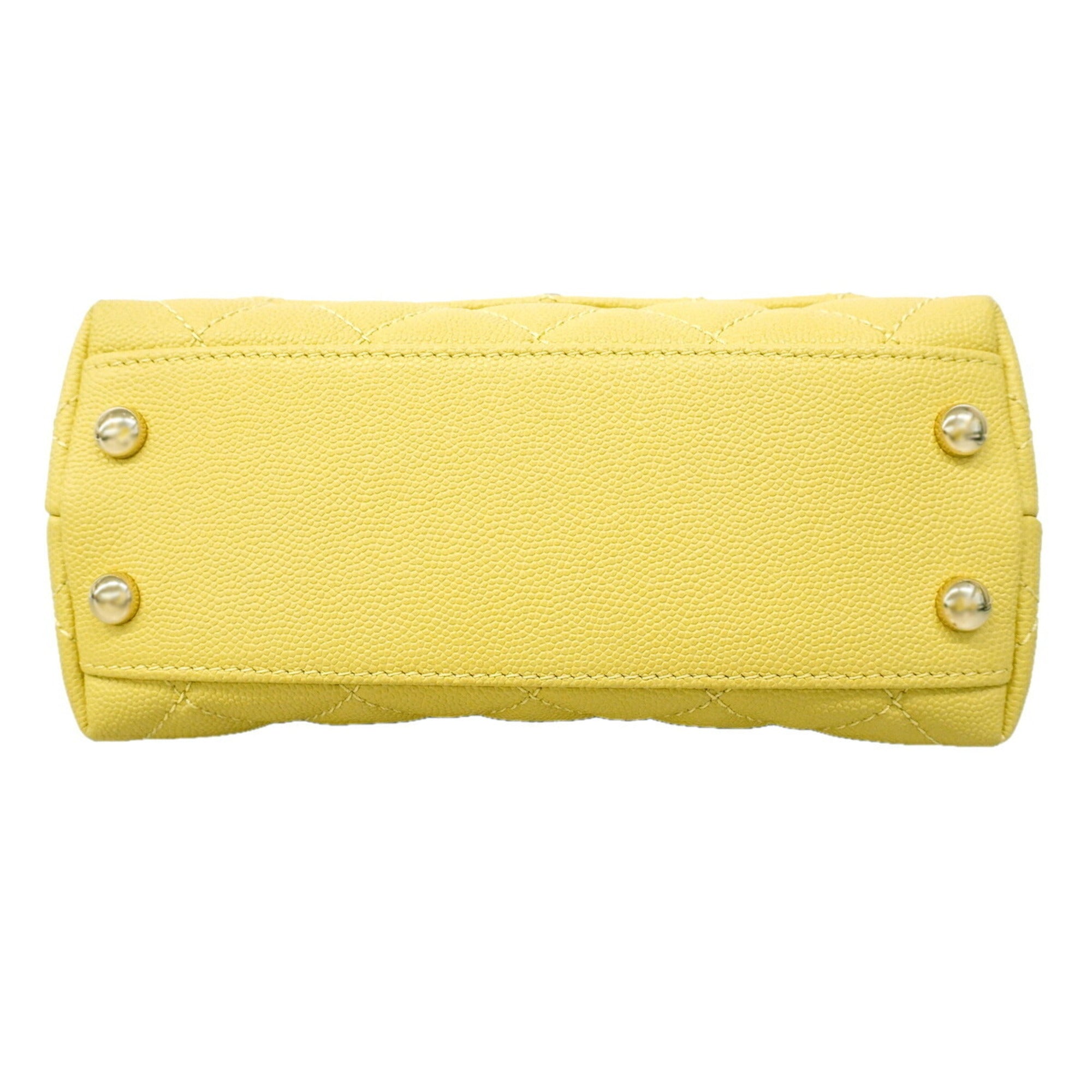 Chanel Yellow Grained Calfskin Handbag (Pre-Owned)