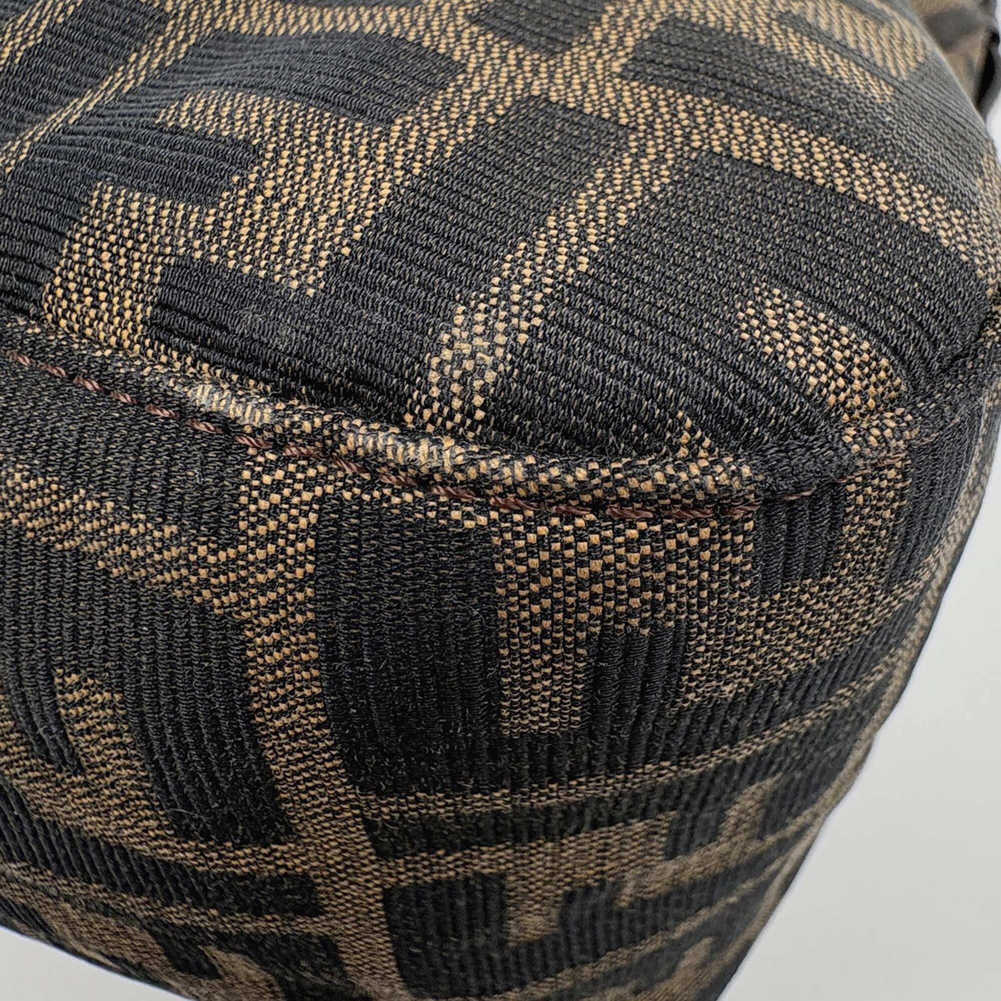 Fendi Brown Canvas Leather Shoulder Bag (Pre-Owned)