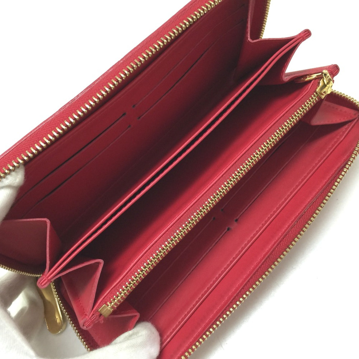 Louis Vuitton Red Leather Long Wallet (Bi-Fold) (Pre-Owned)