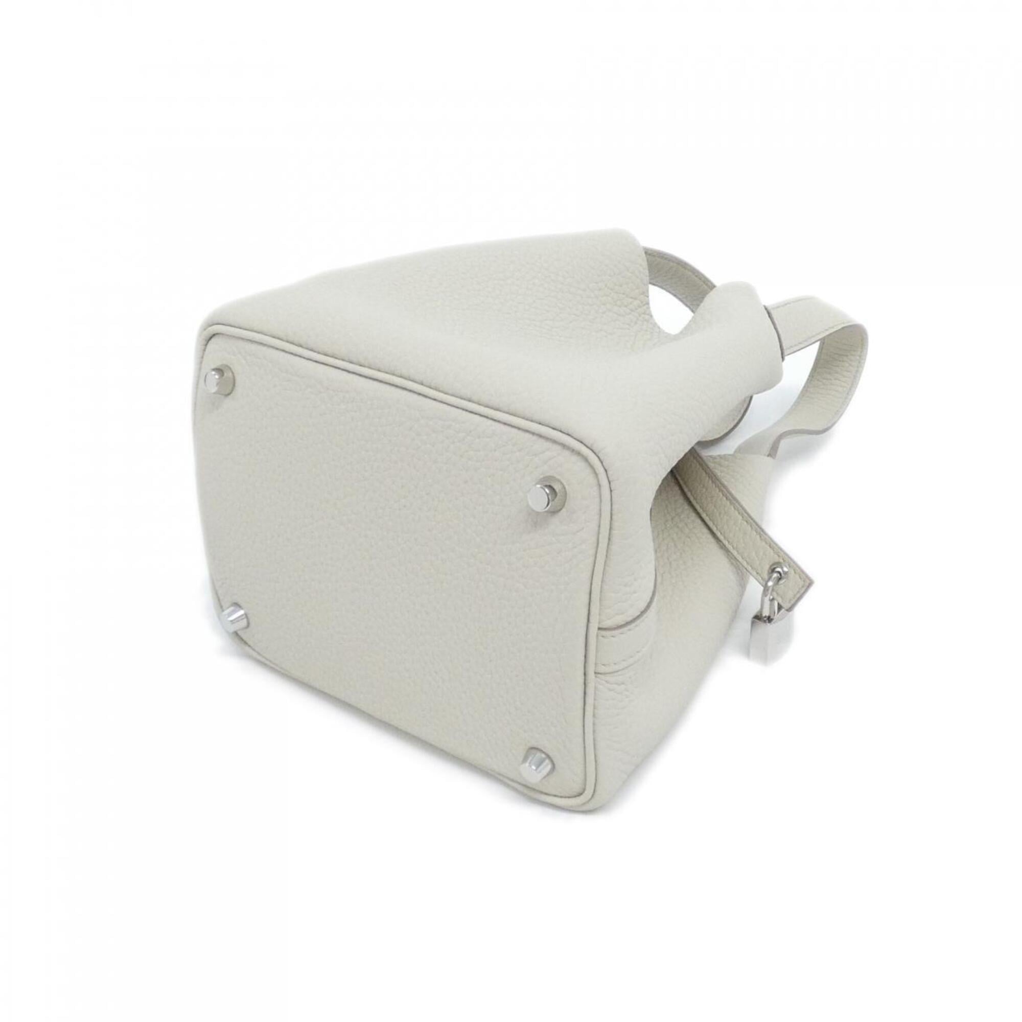 Hermes White Taurillon Clemence Leather Handbag (Pre-Owned)