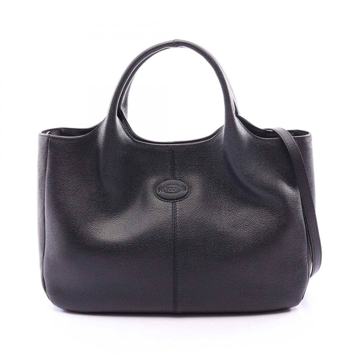 Tod's Black Leather Handbag Tote Bag (Pre-Owned)