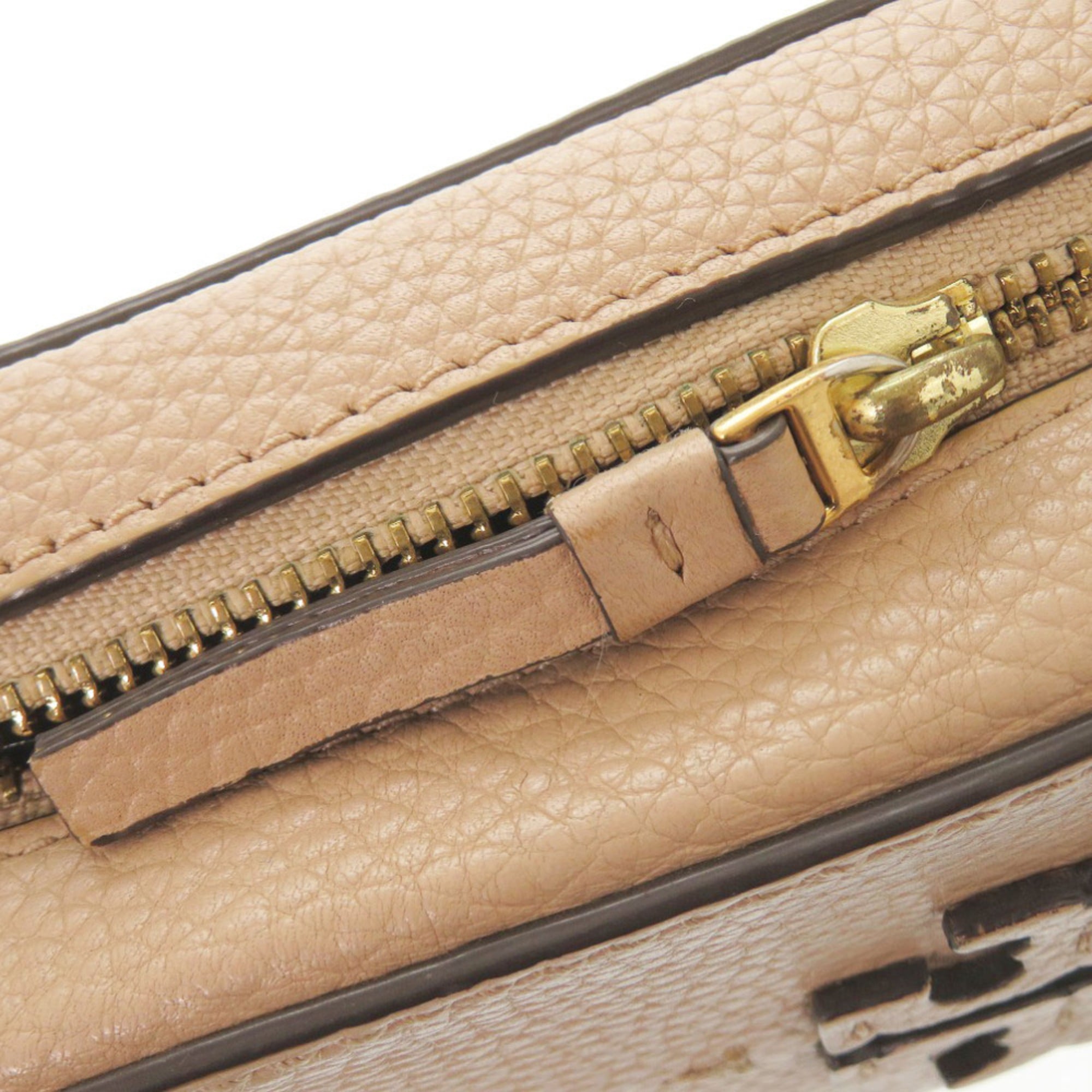 Tory Burch Pink Beige Leather Shoulder Bag (Pre-Owned)
