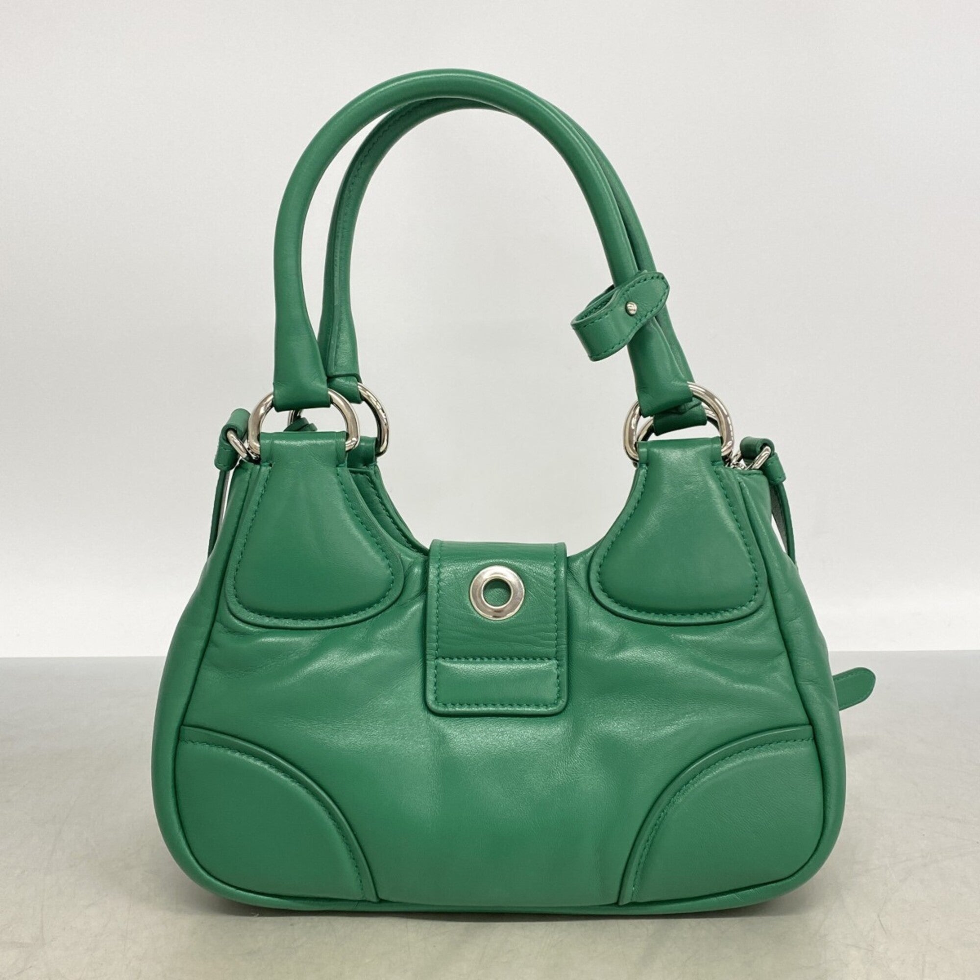 Prada Green Leather Handbag (Pre-Owned)