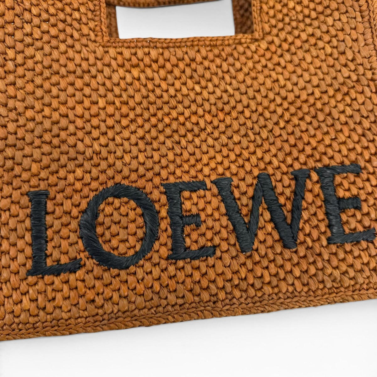 Loewe Gold Raffia Leather Handbag Shoulder Bag (Pre-Owned)