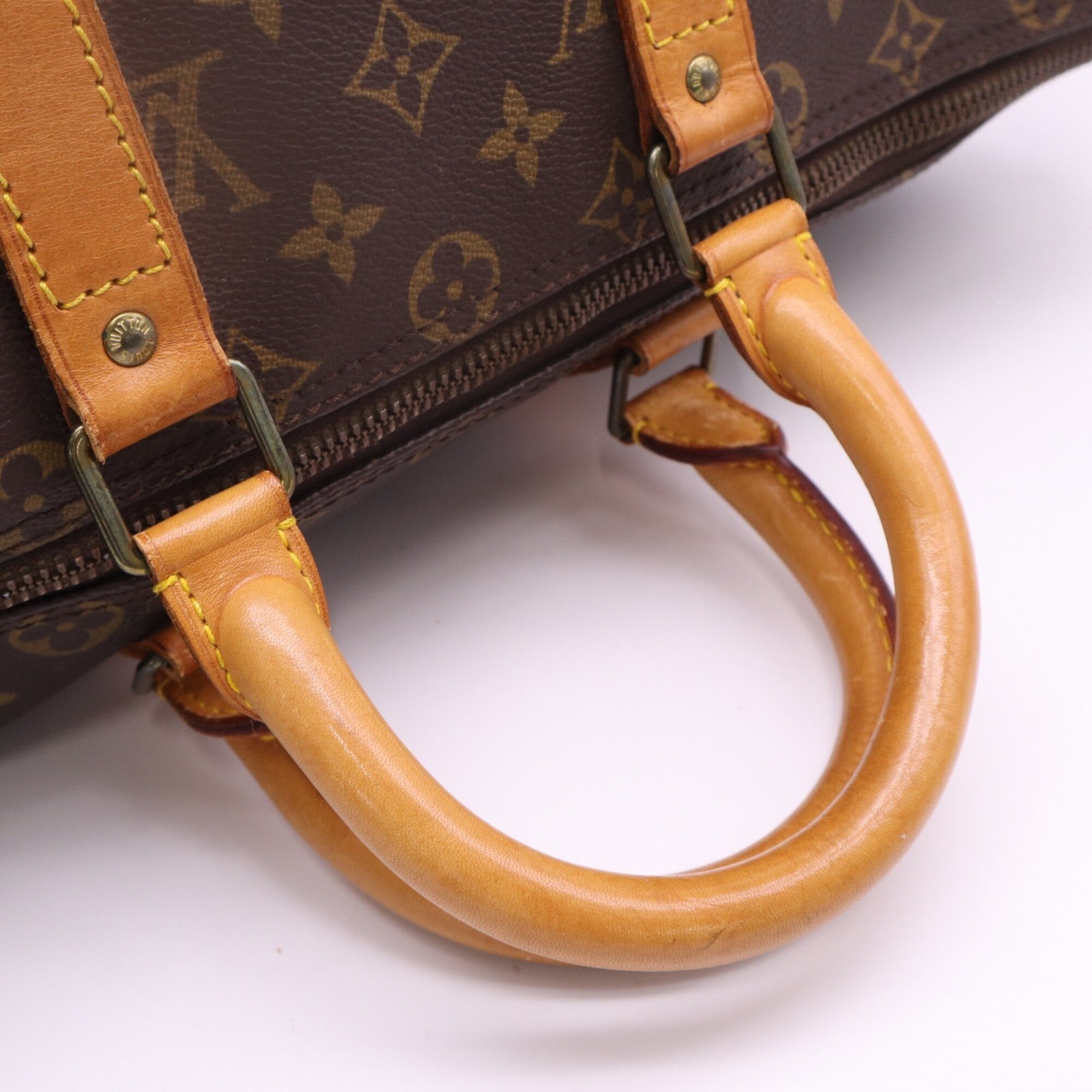 Louis Vuitton Monogram Brown Coated Canvas Leather Boston Bag (Pre-Owned)