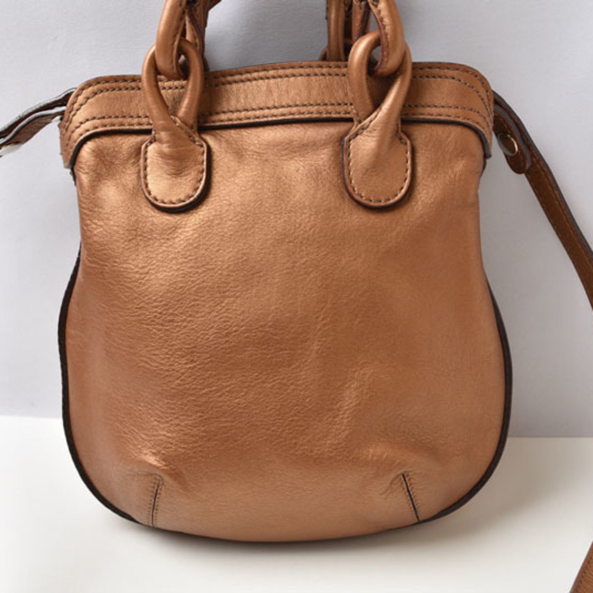 Loewe Bronze Leather Handbag Shoulder Bag (Pre-Owned)