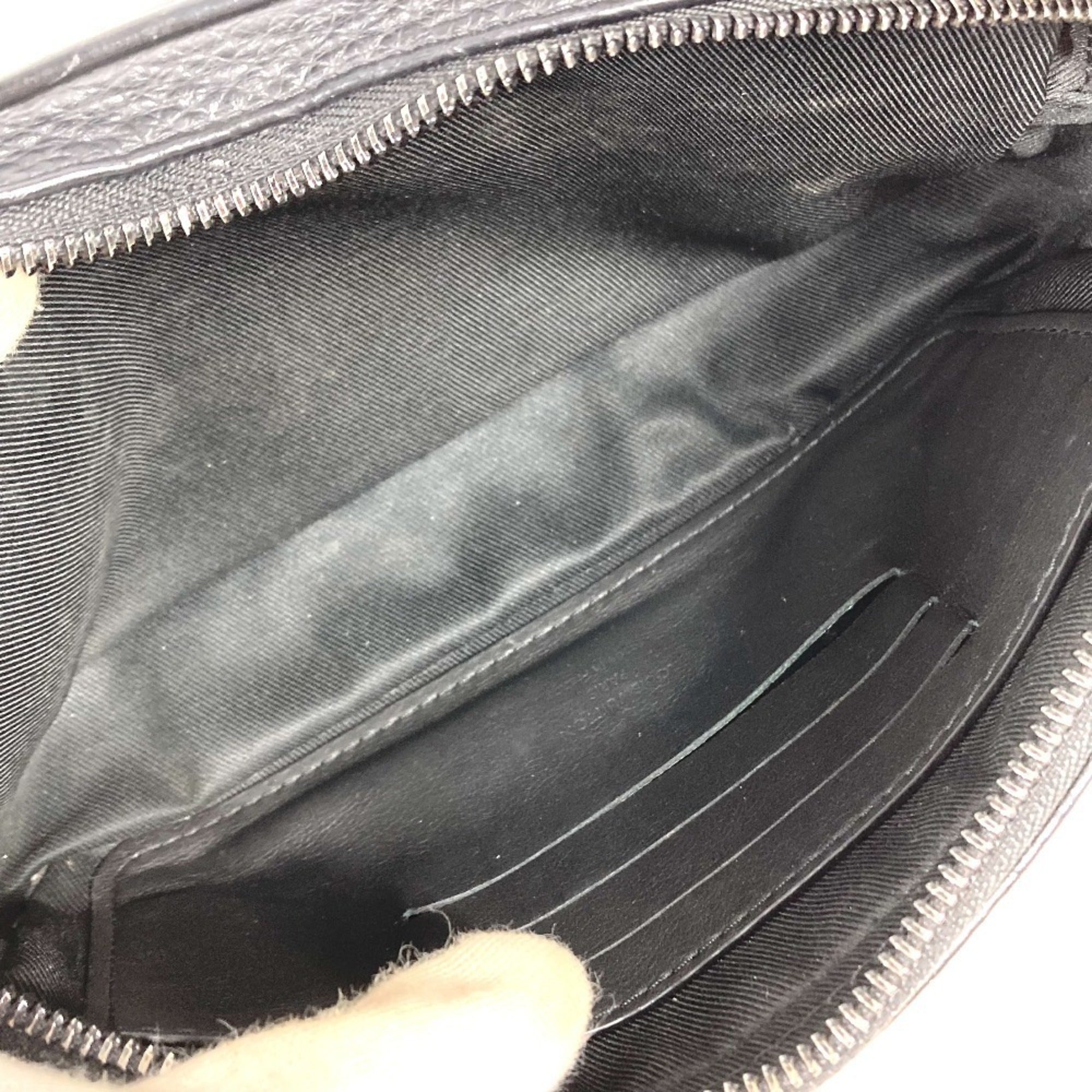 Louis Vuitton Black Noir Leather Clutch Bag Pouch (Pre-Owned)