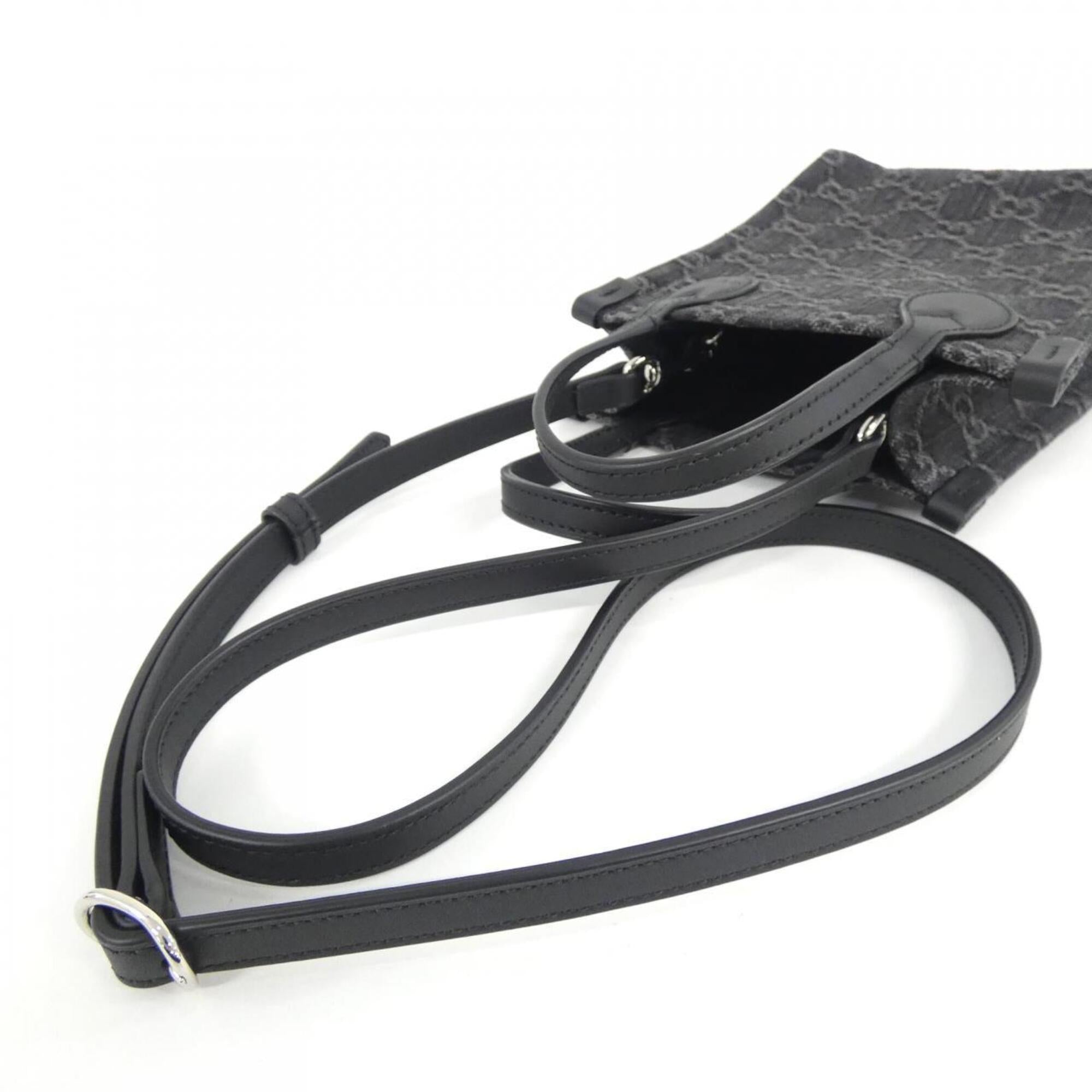 Gucci Ophidia Black Gray Denim Handbag (Pre-Owned)