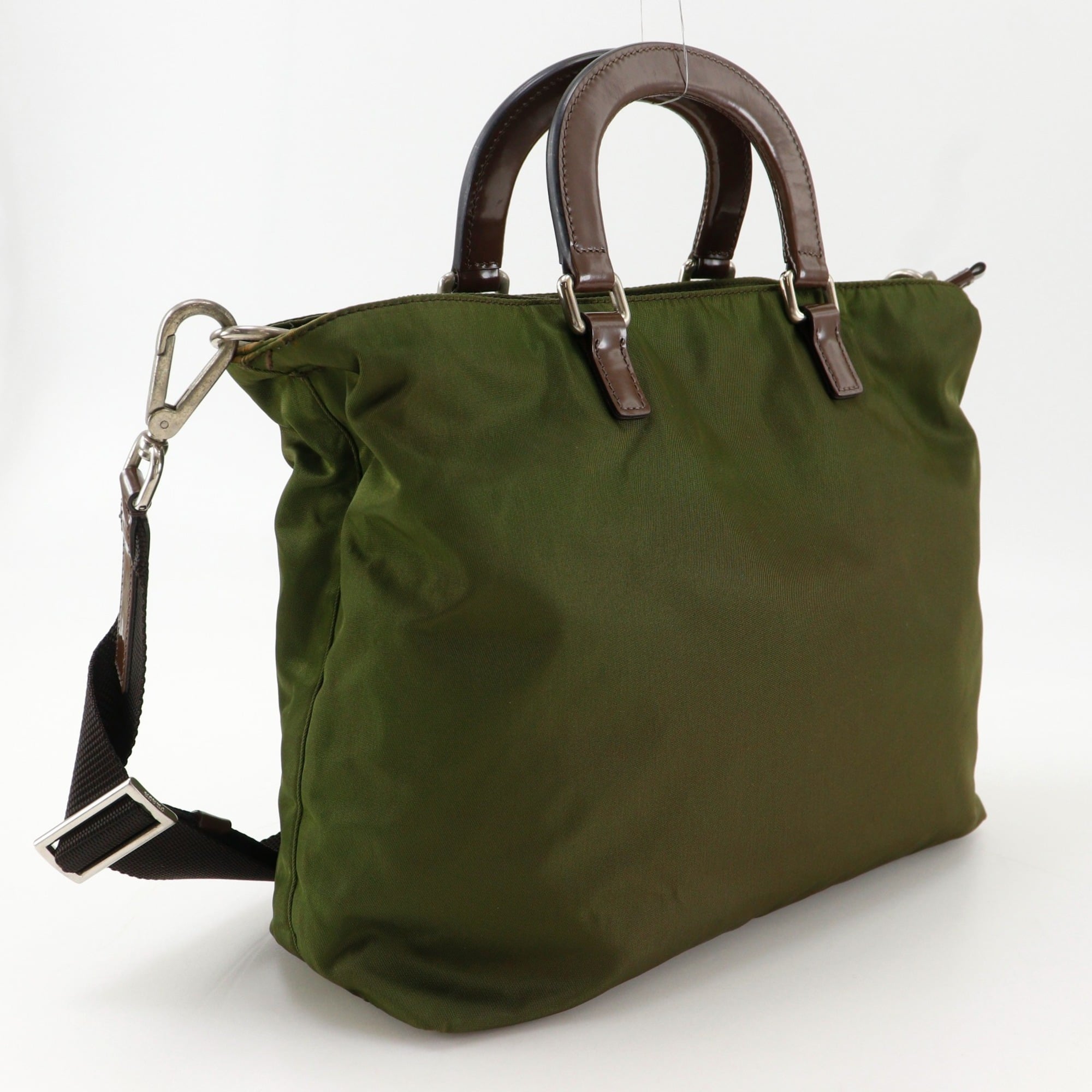Prada Khaki Nylon Handbag (Pre-Owned)