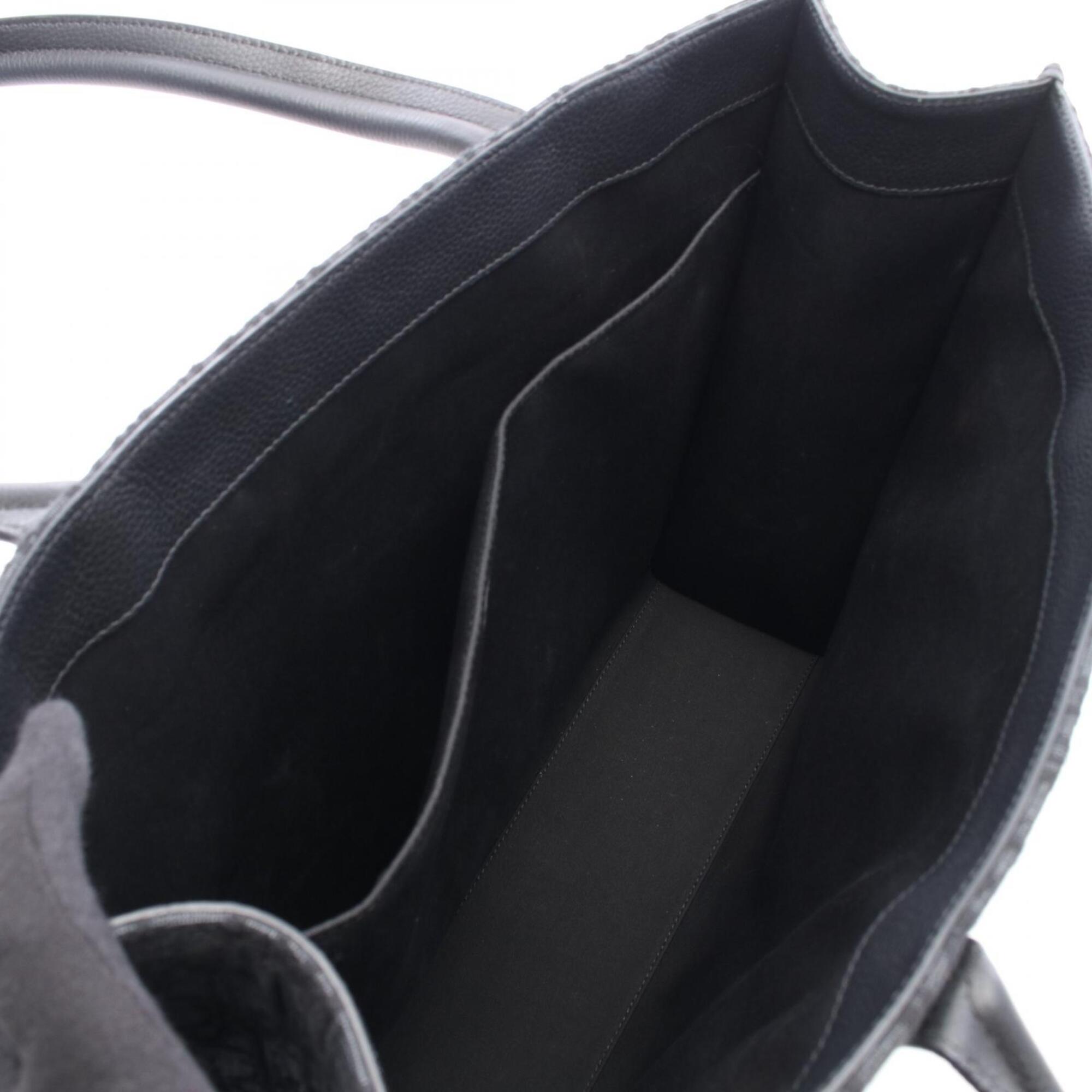 Christian Dior Black Canvas Leather Handbag Tote Bag (Pre-Owned)