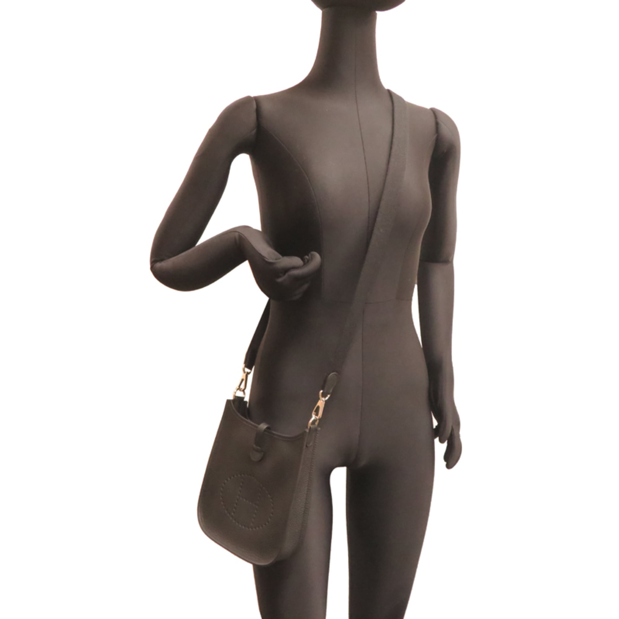 Hermes Black Noir Taurillon Clemence Leather Shoulder Bag (Pre-Owned)