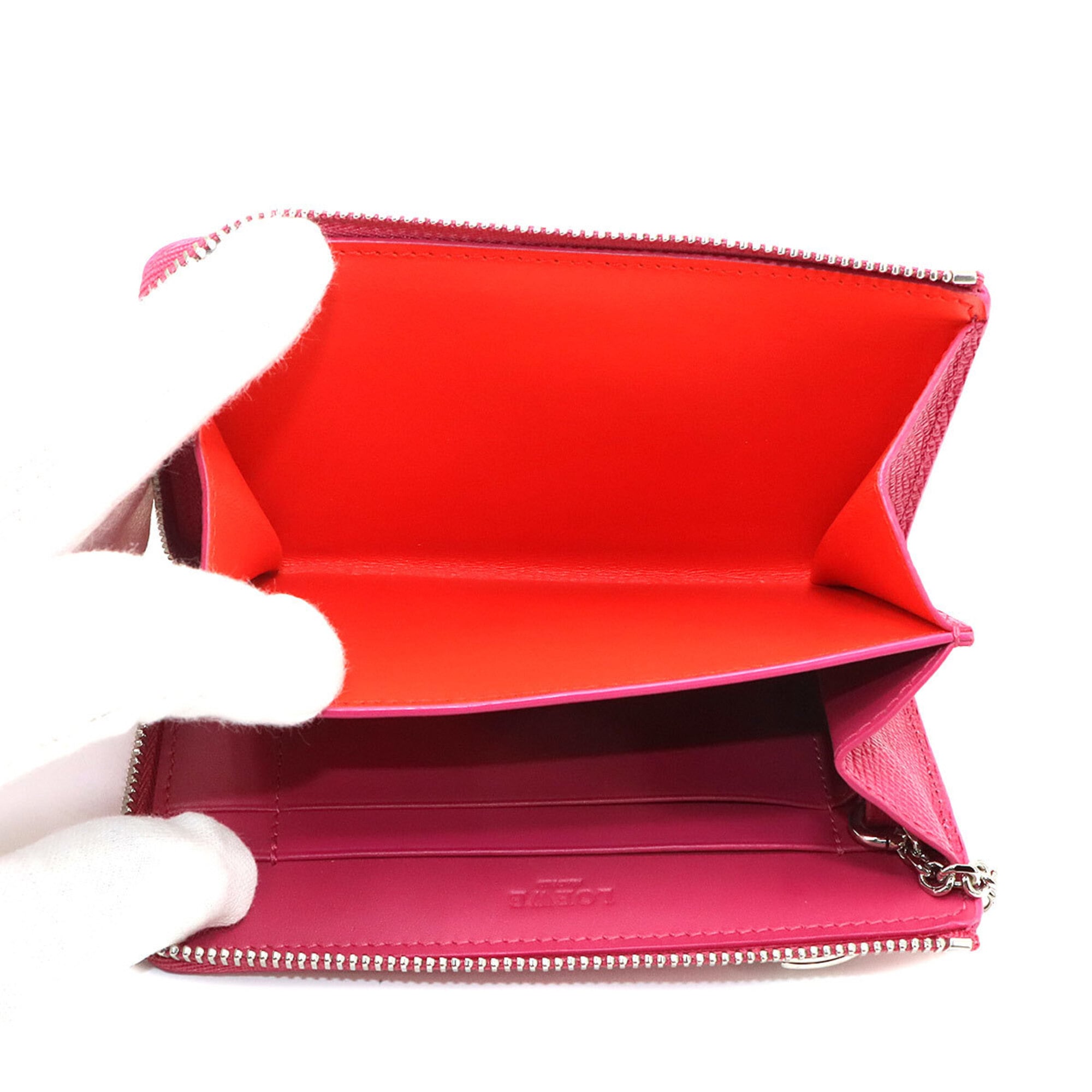 Loewe Pink Leather Coin Purse/Coin Case (Pre-Owned)