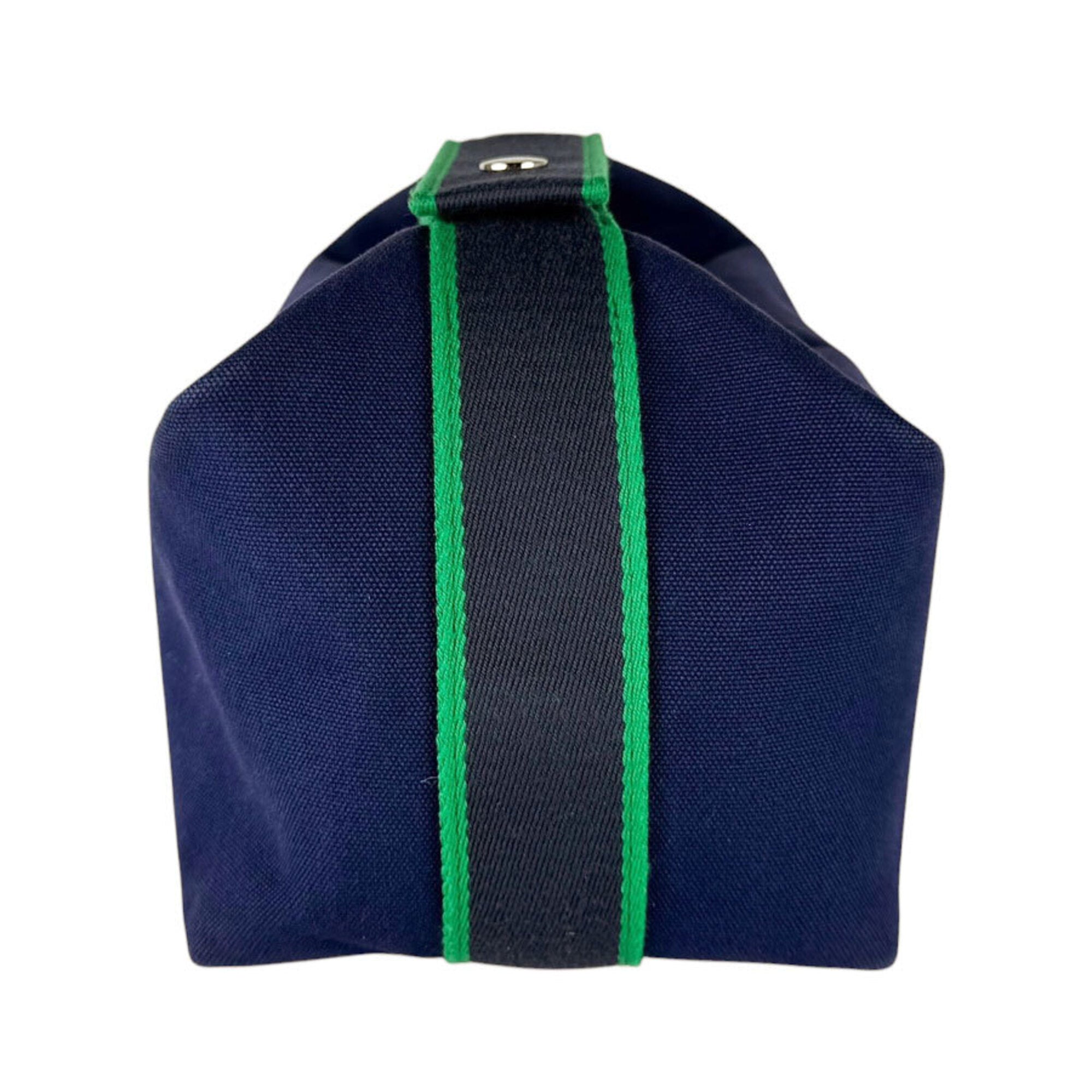 Hermes Blue Green Canvas Pouch (Pre-Owned)