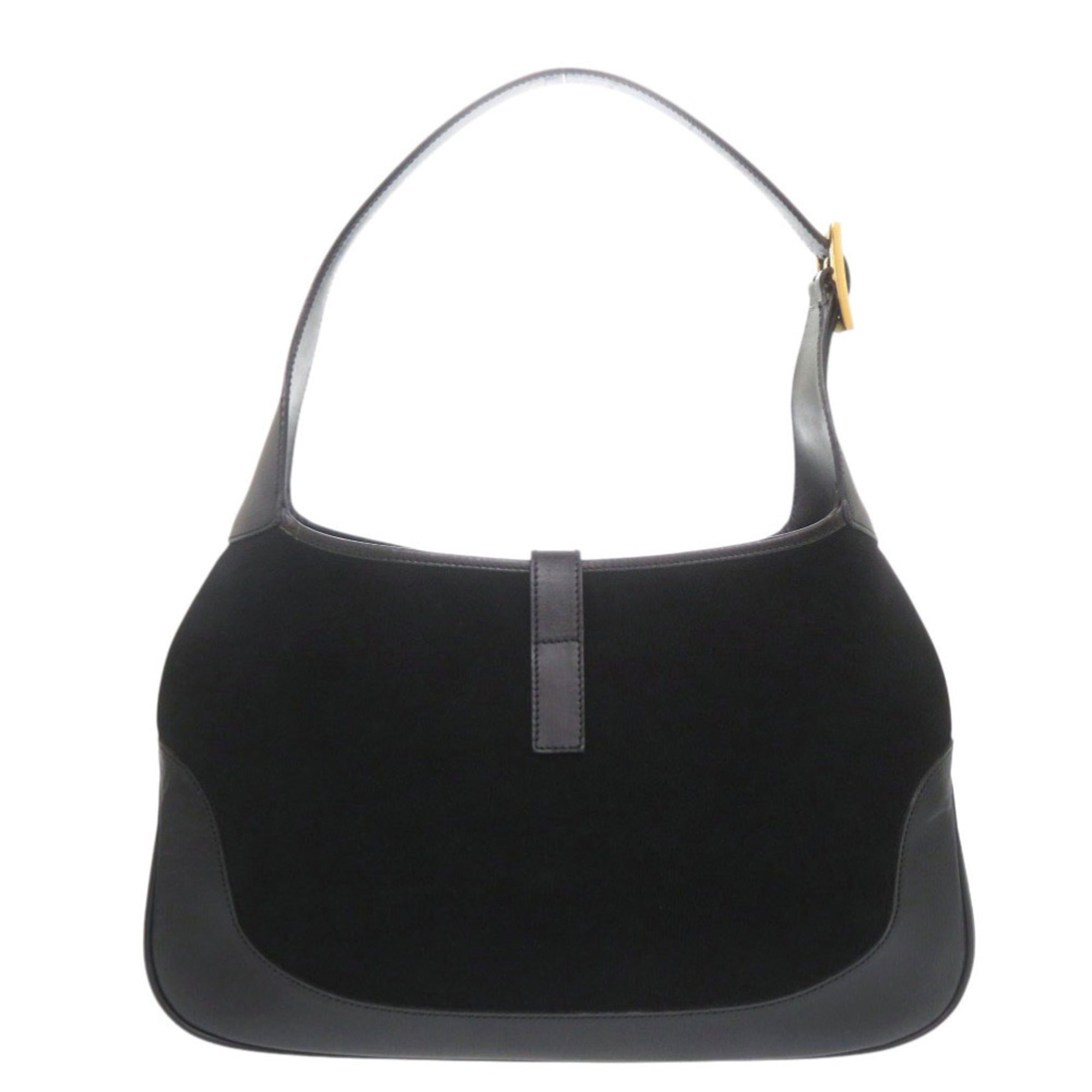 Gucci Black Suede Leather Handbag Shoulder Bag (Pre-Owned)