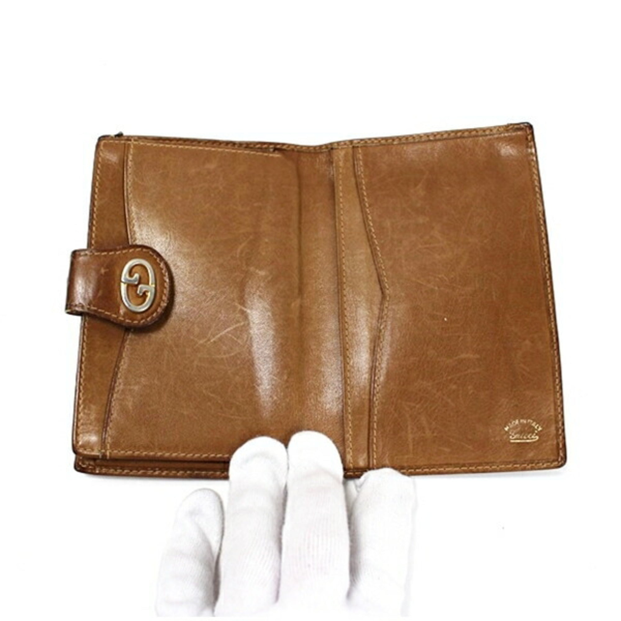 Gucci Brown Canvas Leather Wallet (Bi-Fold) (Pre-Owned)