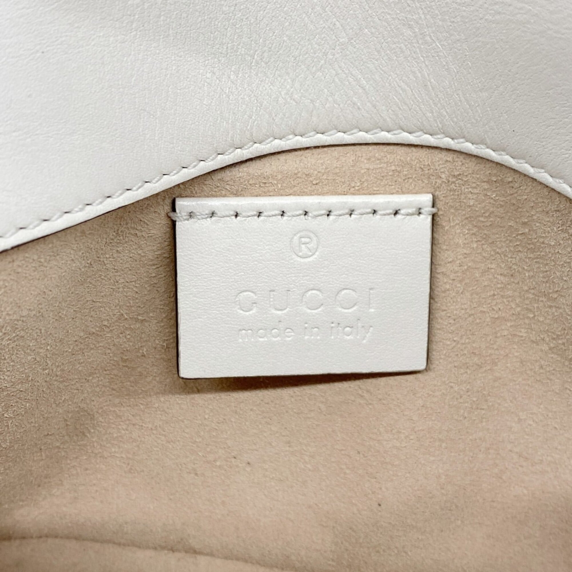 Gucci White Leather Shoulder Bag (Pre-Owned)