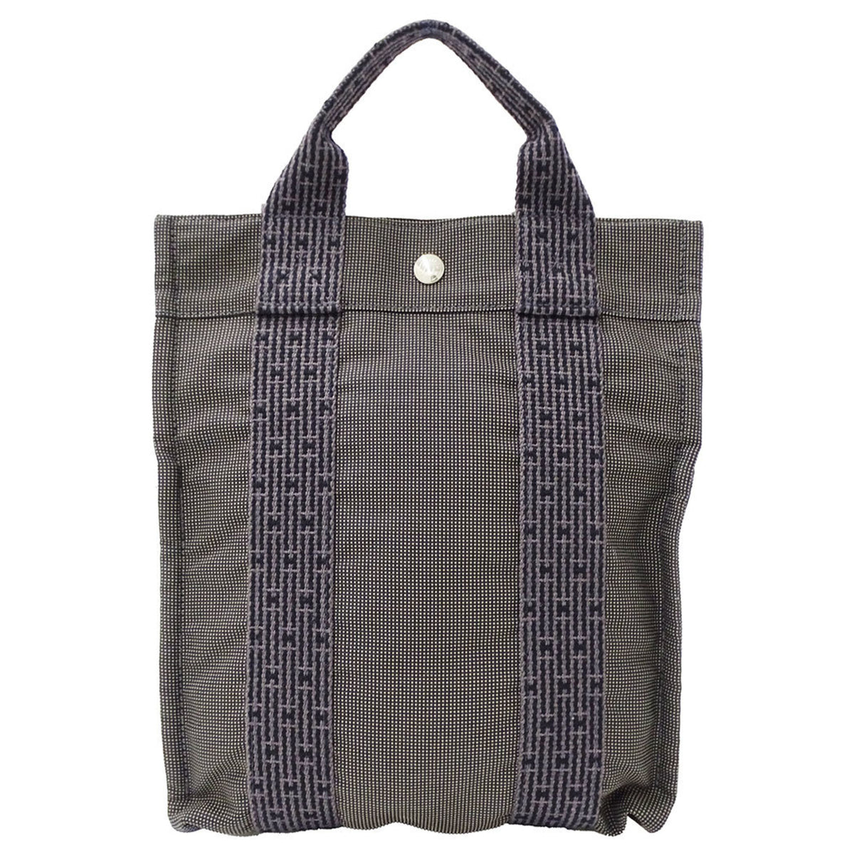 Hermes Gray Canvas Handbag (Pre-Owned)