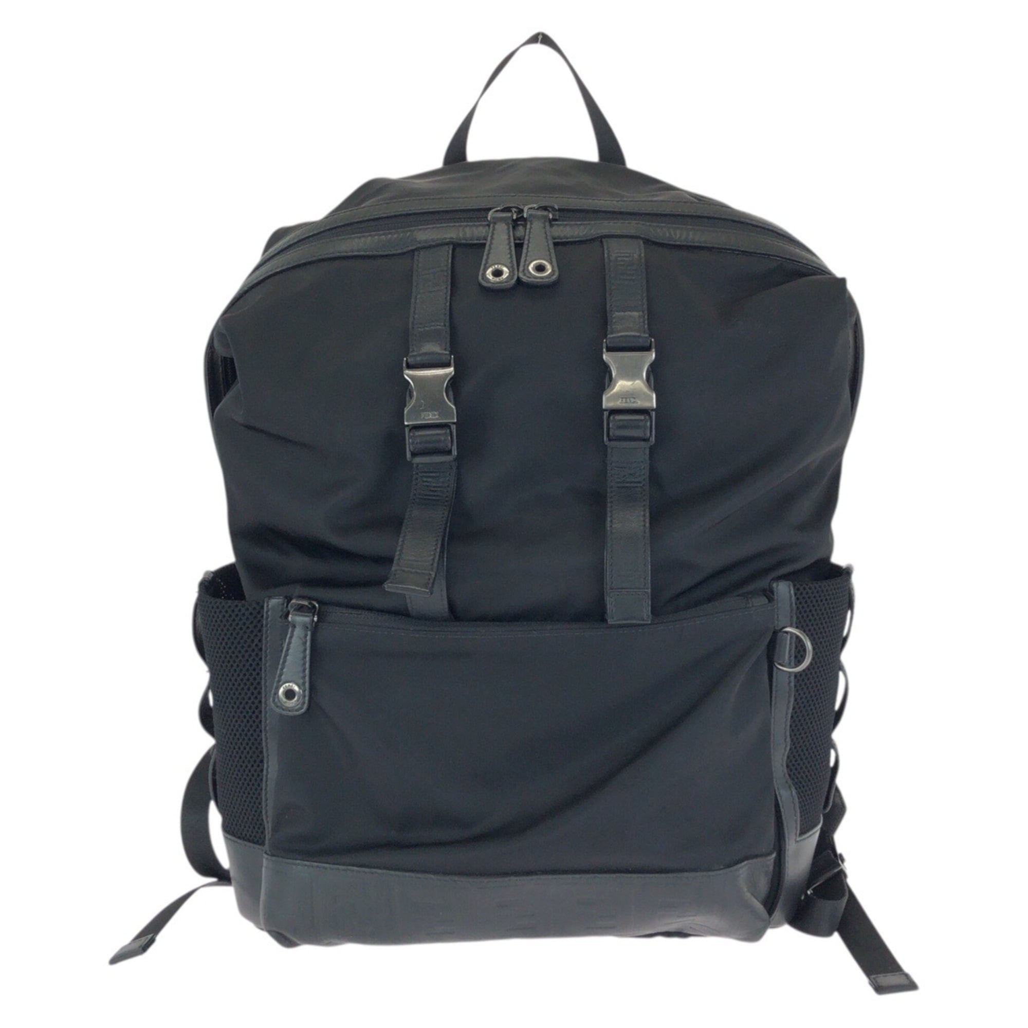 Fendi Black Nylon Leather Backpack (Pre-Owned)