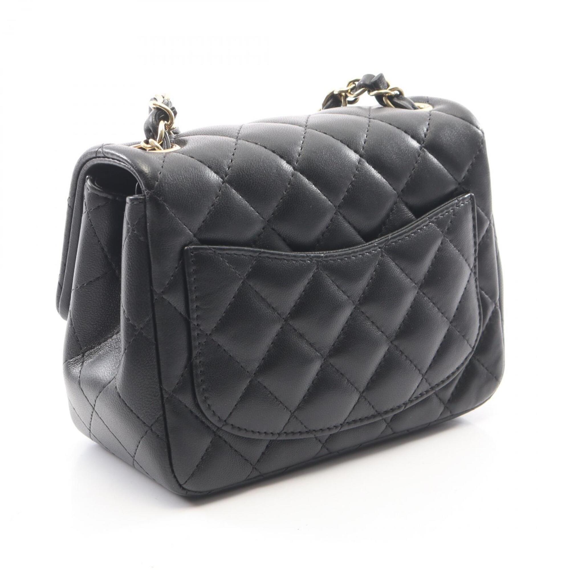 Chanel Black Leather Handbag Shoulder Bag (Pre-Owned)