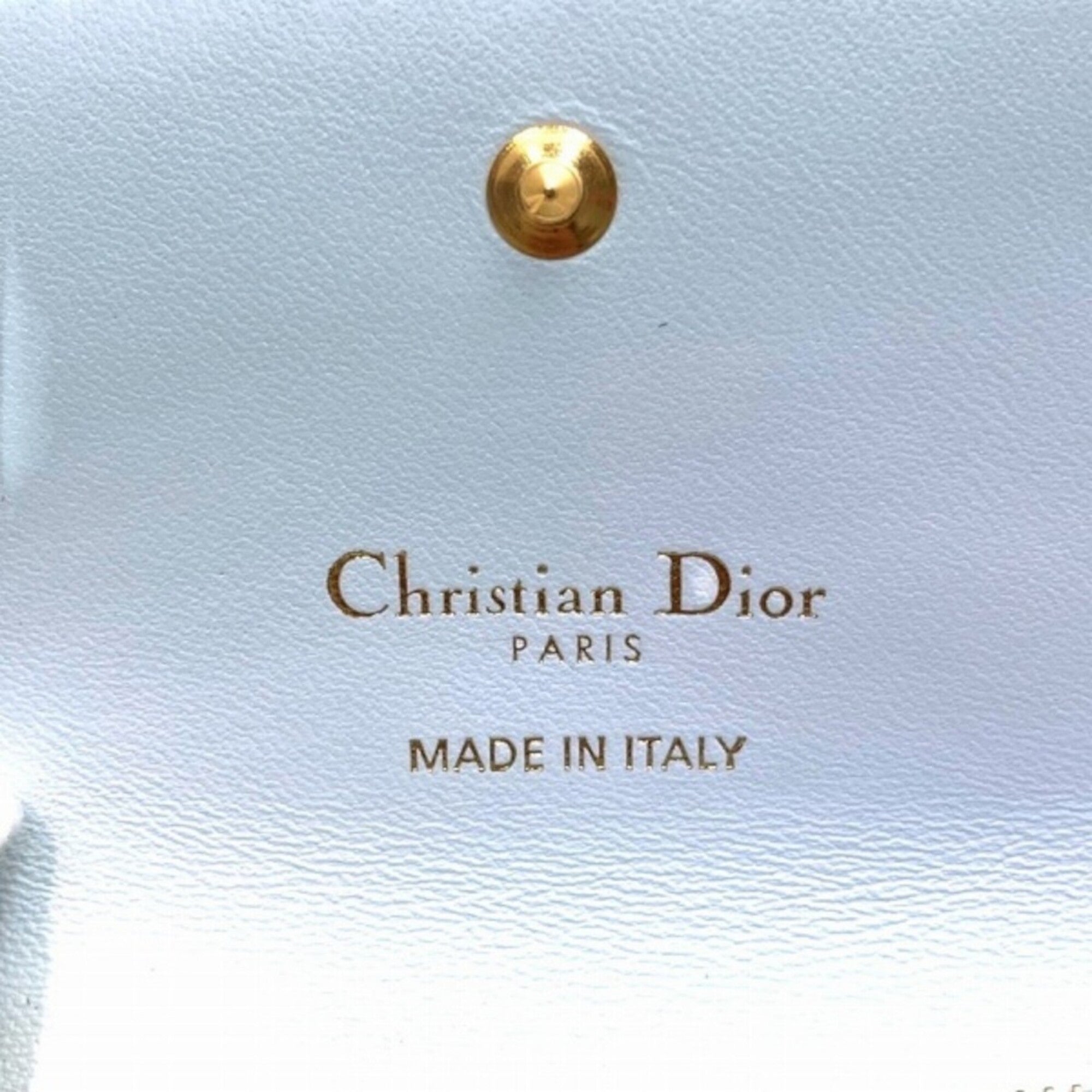Christian Dior Blue Leather Wallet (Tri-Fold) (Pre-Owned)