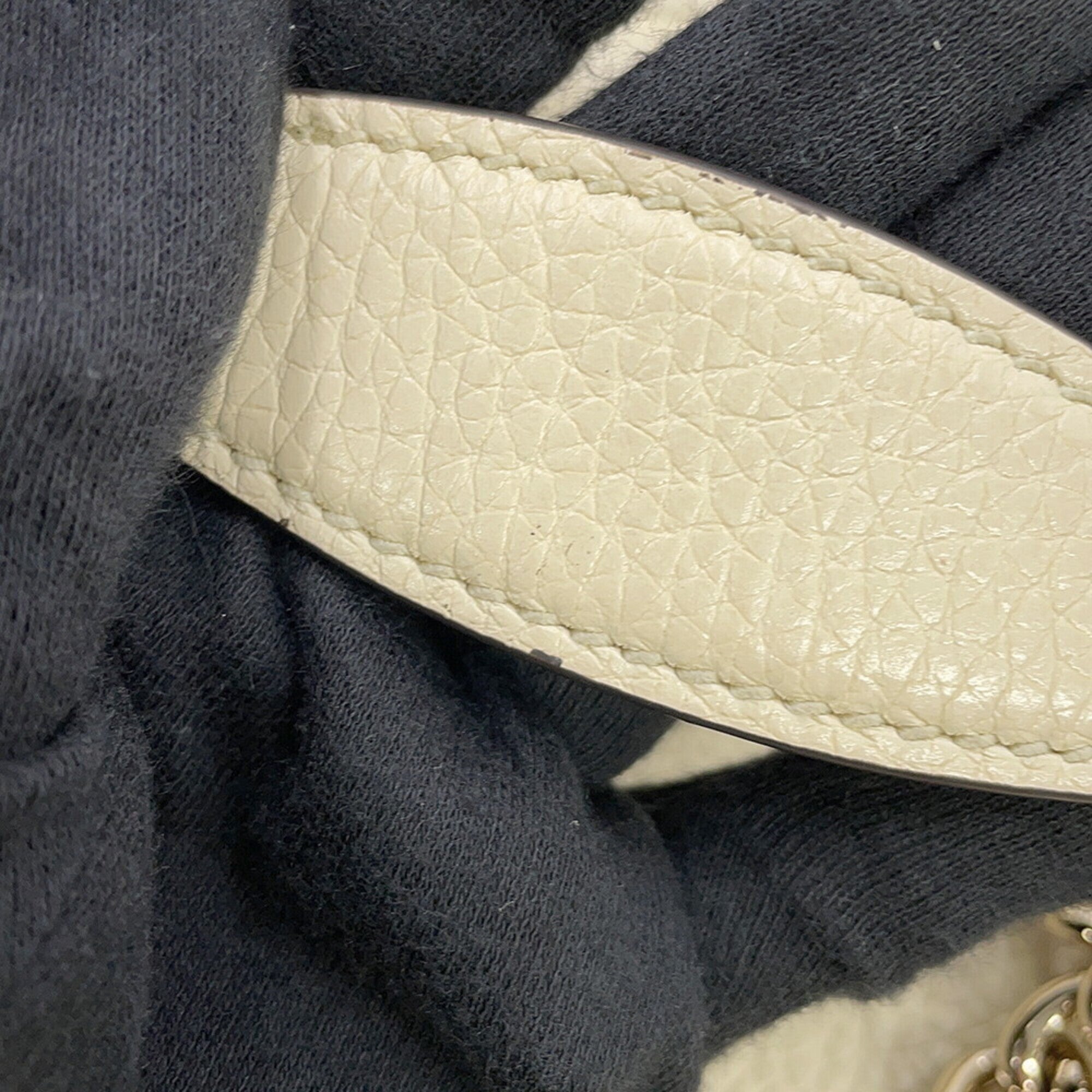 Gucci Ivory Leather Handbag Tote Bag (Pre-Owned)