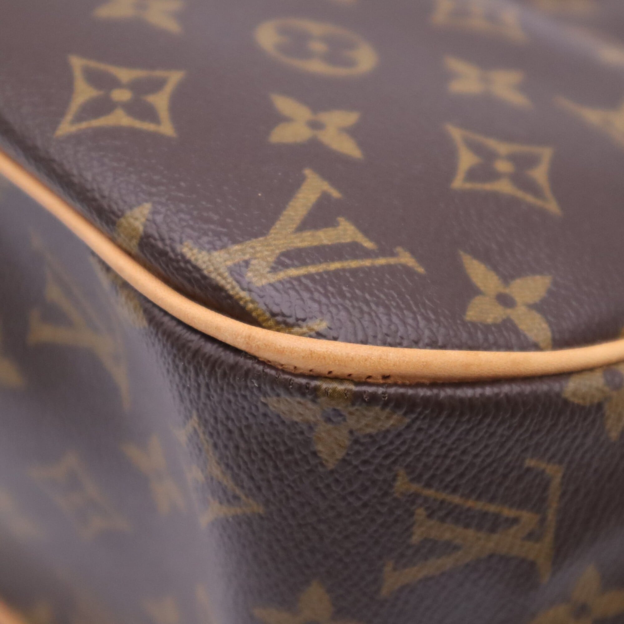 Louis Vuitton Monogram Beige Brown Coated Canvas Leather Handbag (Pre-Owned)