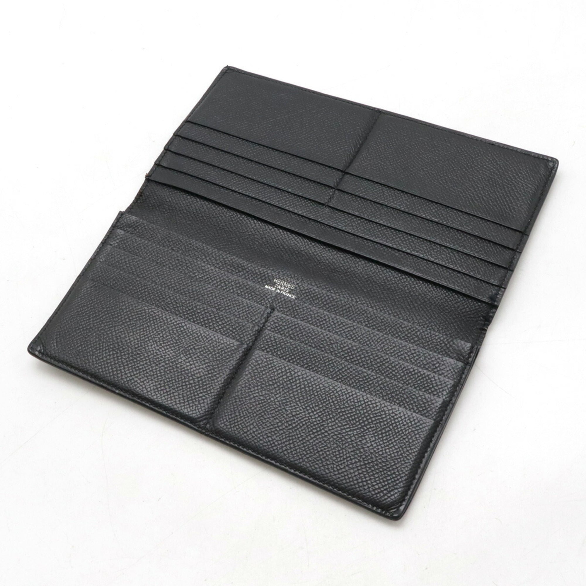 Hermes Black Epsom Leather Long Bill Wallet (Bi-Fold) (Pre-Owned)