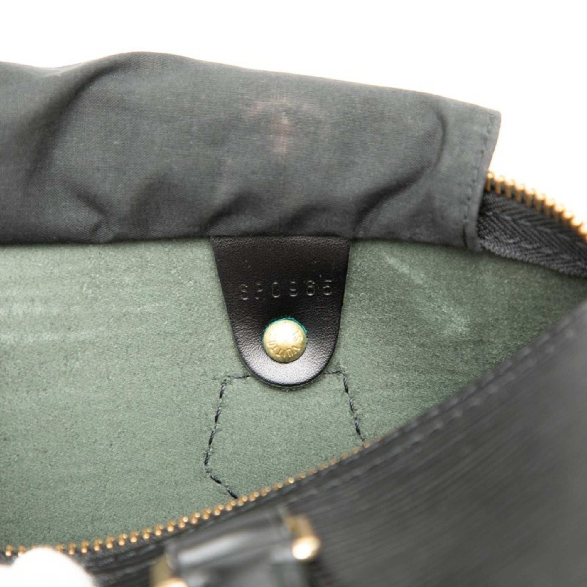 Louis Vuitton Black Noir Leather Boston Bag Handbag (Pre-Owned)