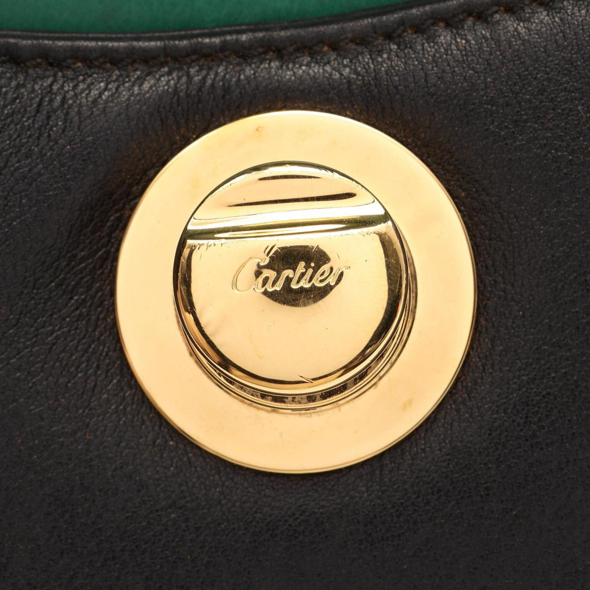 Cartier Black Leather Clutch Bag Handbag (Pre-Owned)