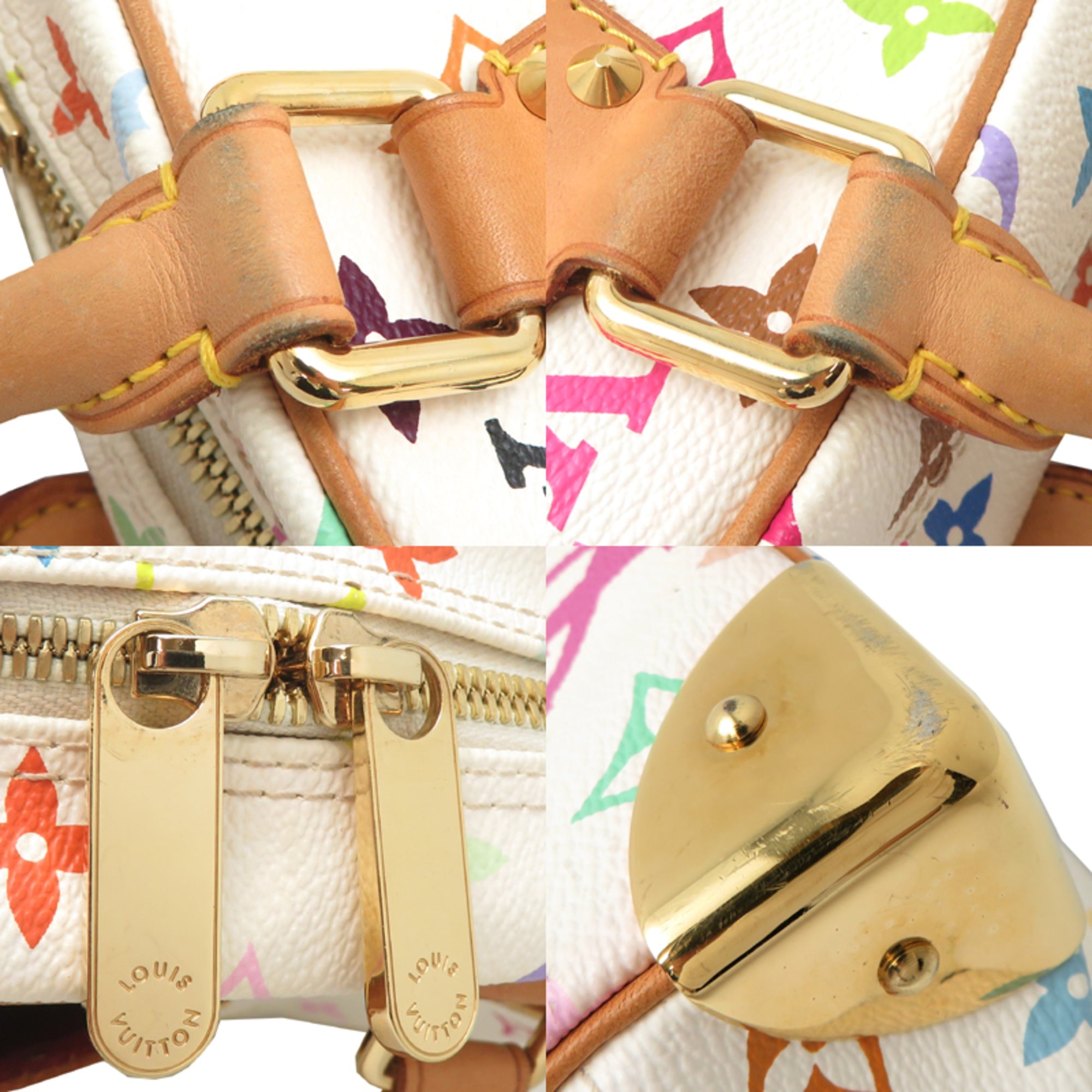 Louis Vuitton White Monogram Multicolore Handbag (Pre-Owned)