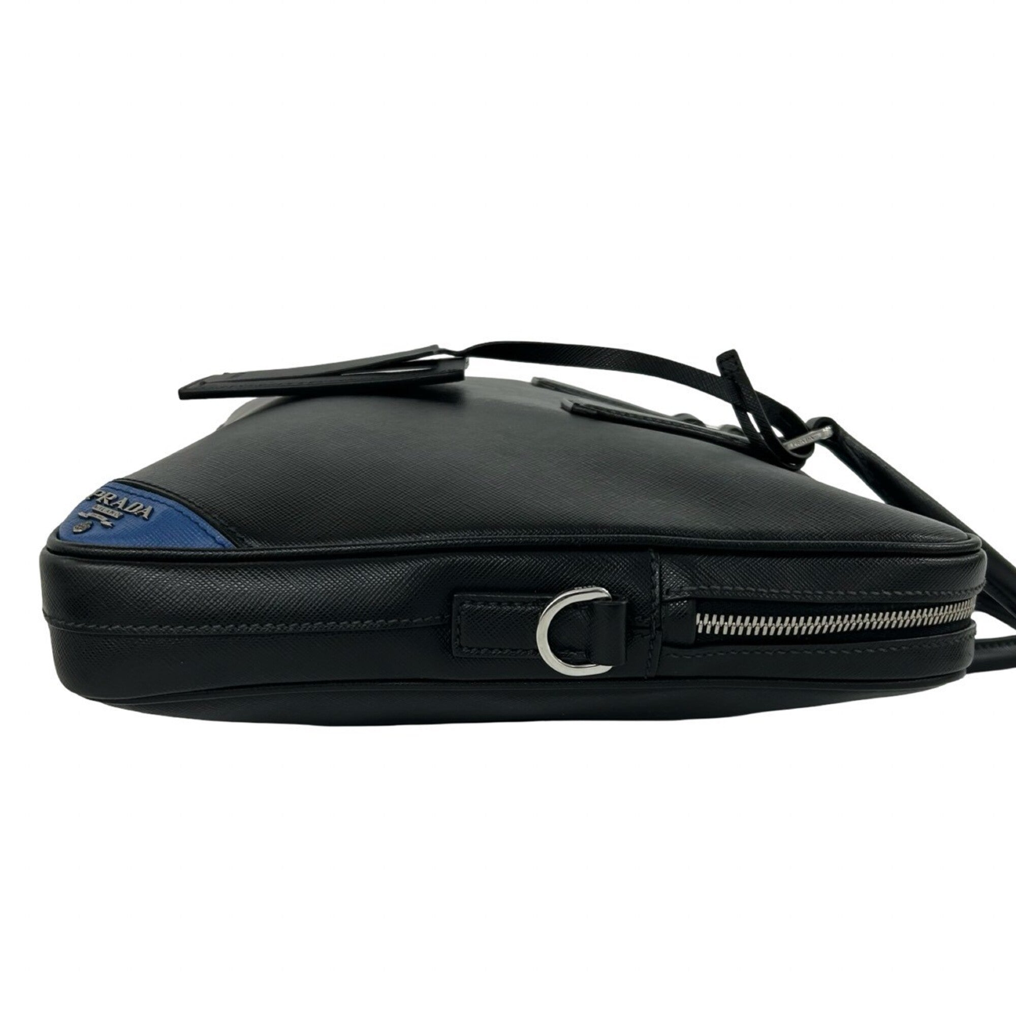 Prada Black Leather Briefcase Shoulder Bag (Pre-Owned)