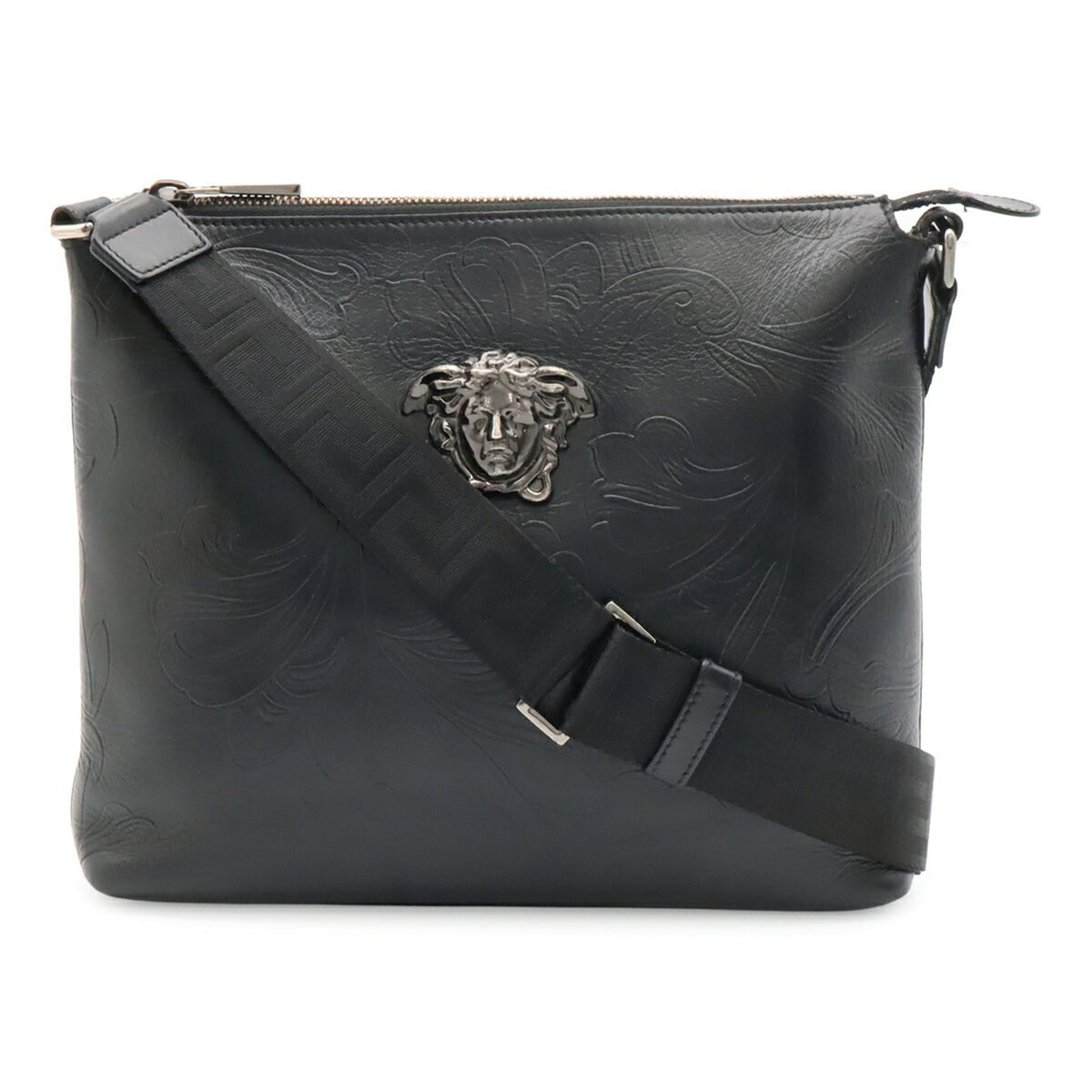 Versace Black Leather Shoulder Bag (Pre-Owned)
