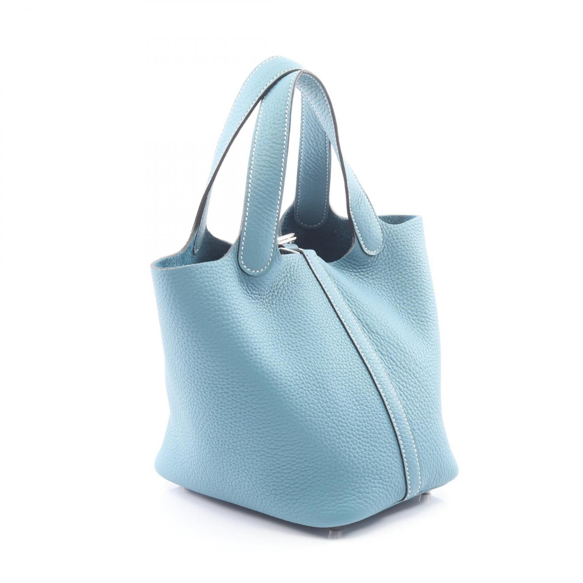 Hermes Blue Taurillon Clemence Leather Handbag (Pre-Owned)