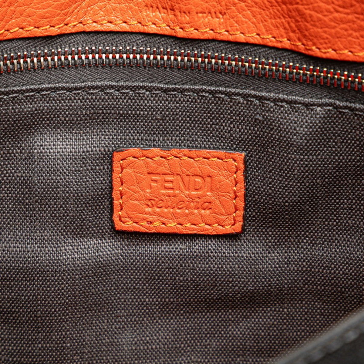 Fendi Orange Leather Clutch Bag (Pre-Owned)