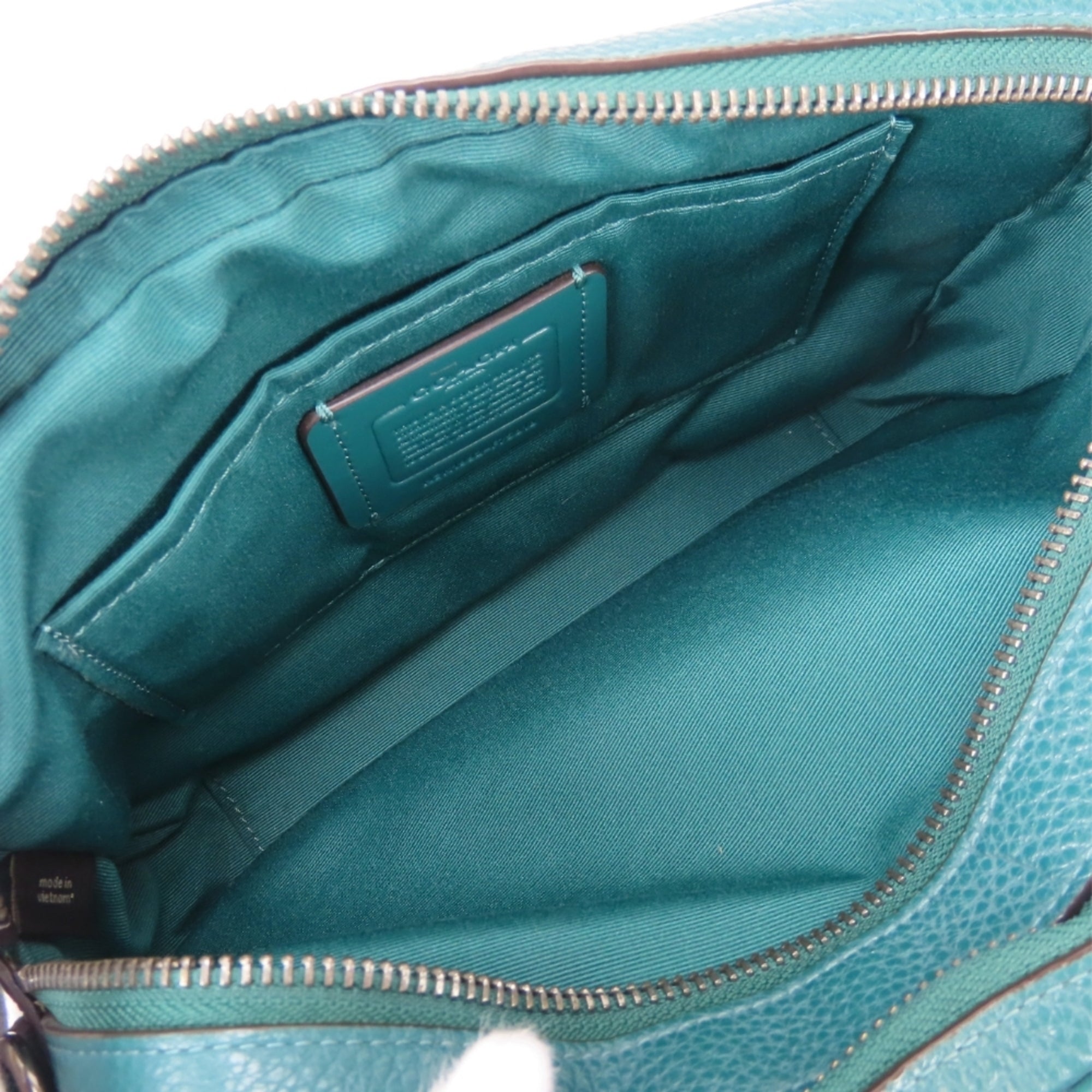 Coach Green Purple Blue Leather Shoulder Bag (Pre-Owned)