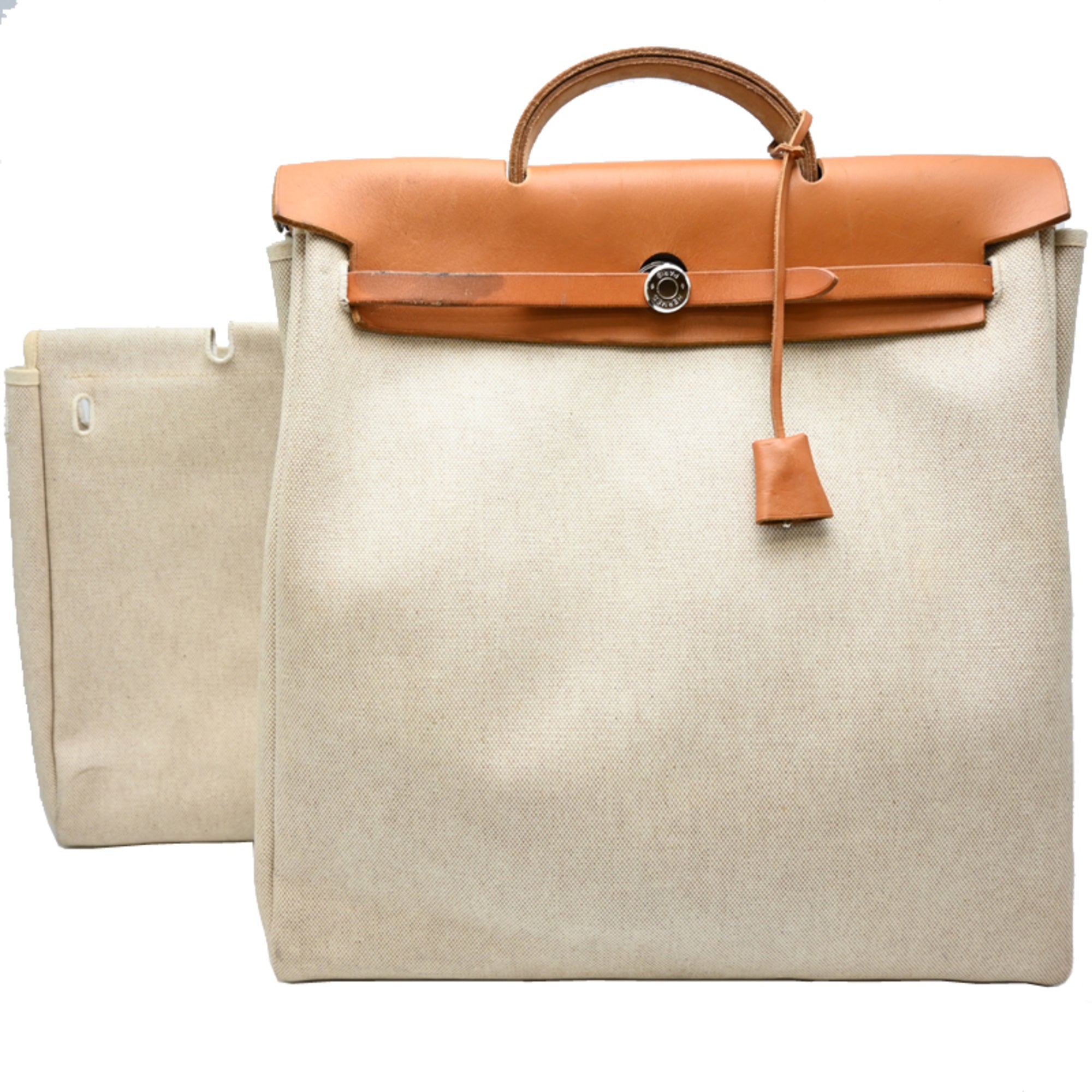 Hermes Beige Natural Toile H Handbag (Pre-Owned)
