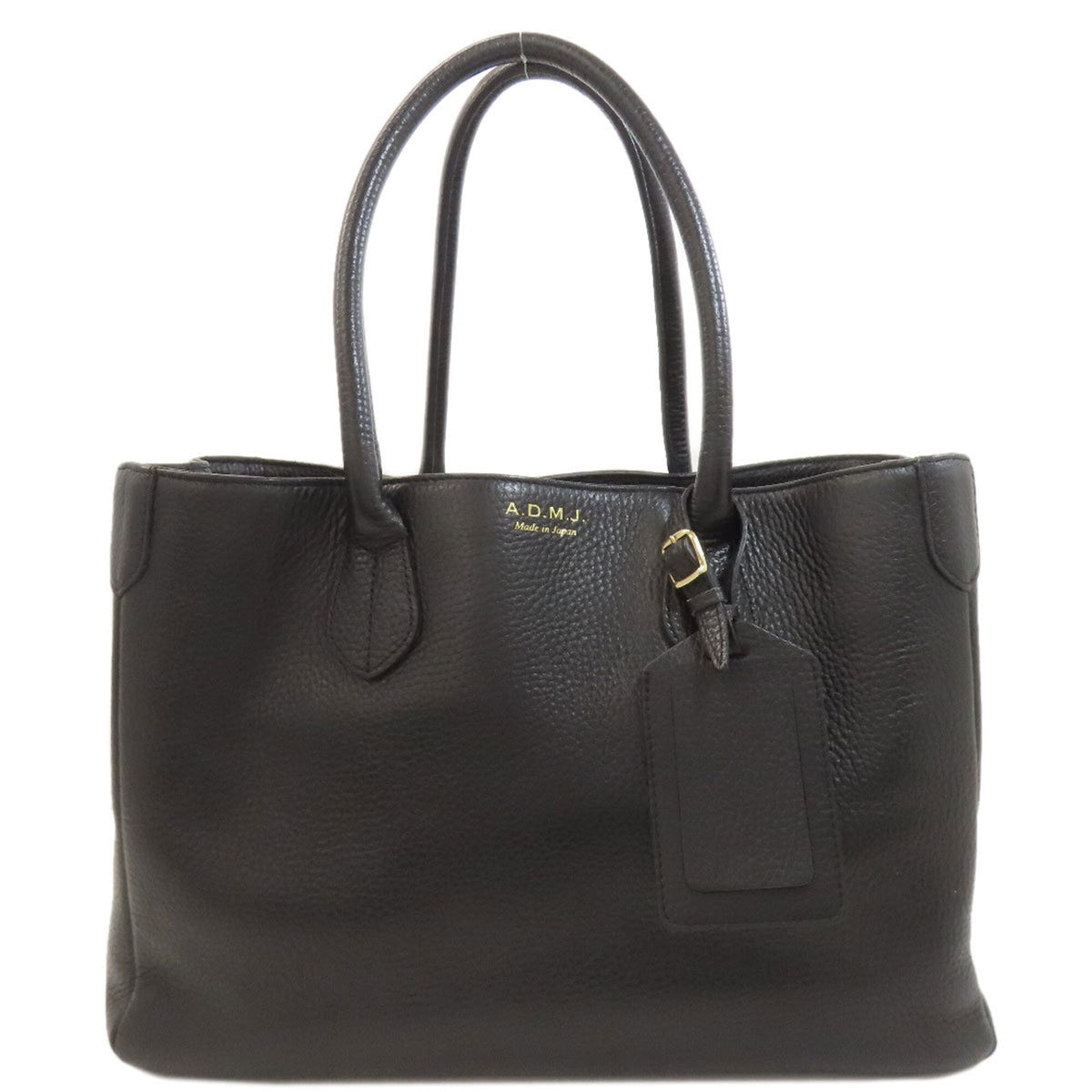A.D.M.J Black Leather Handbag (Pre-Owned)