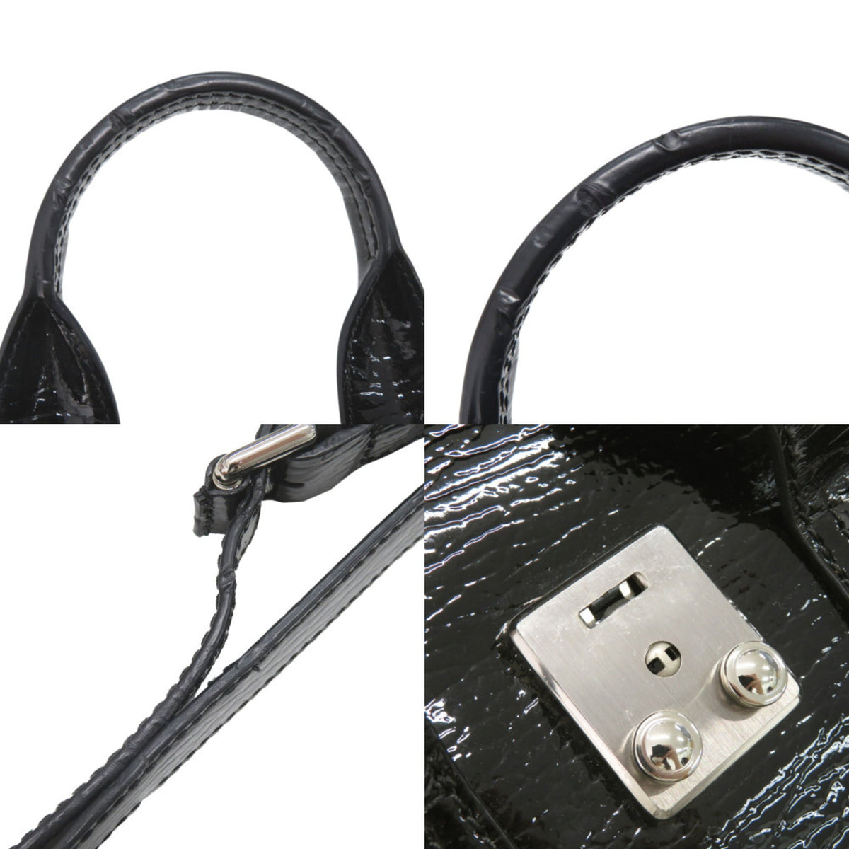 Unspecified Black Patent Leather Handbag Shoulder Bag (Pre-Owned)